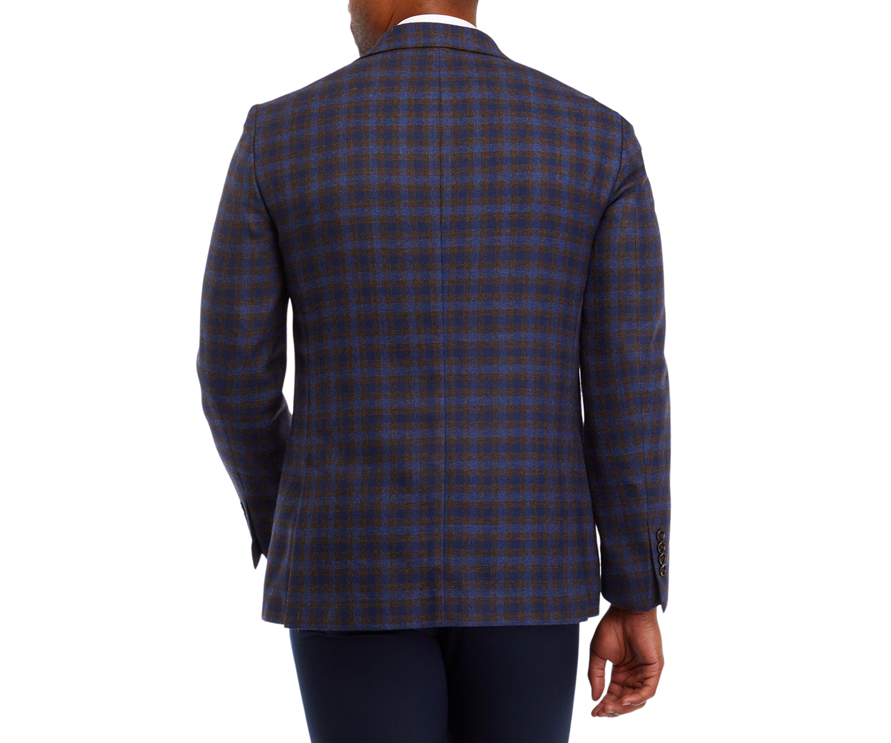 Brown Blue Check Sport Coat 