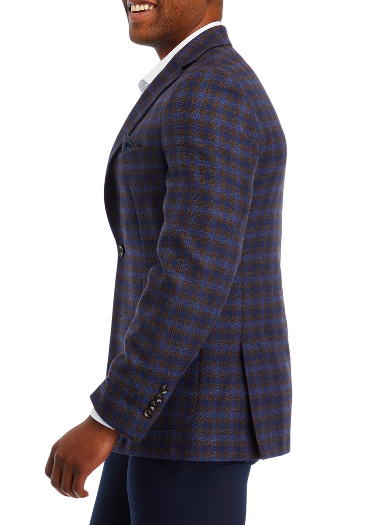 Brown Blue Check Sport Coat 