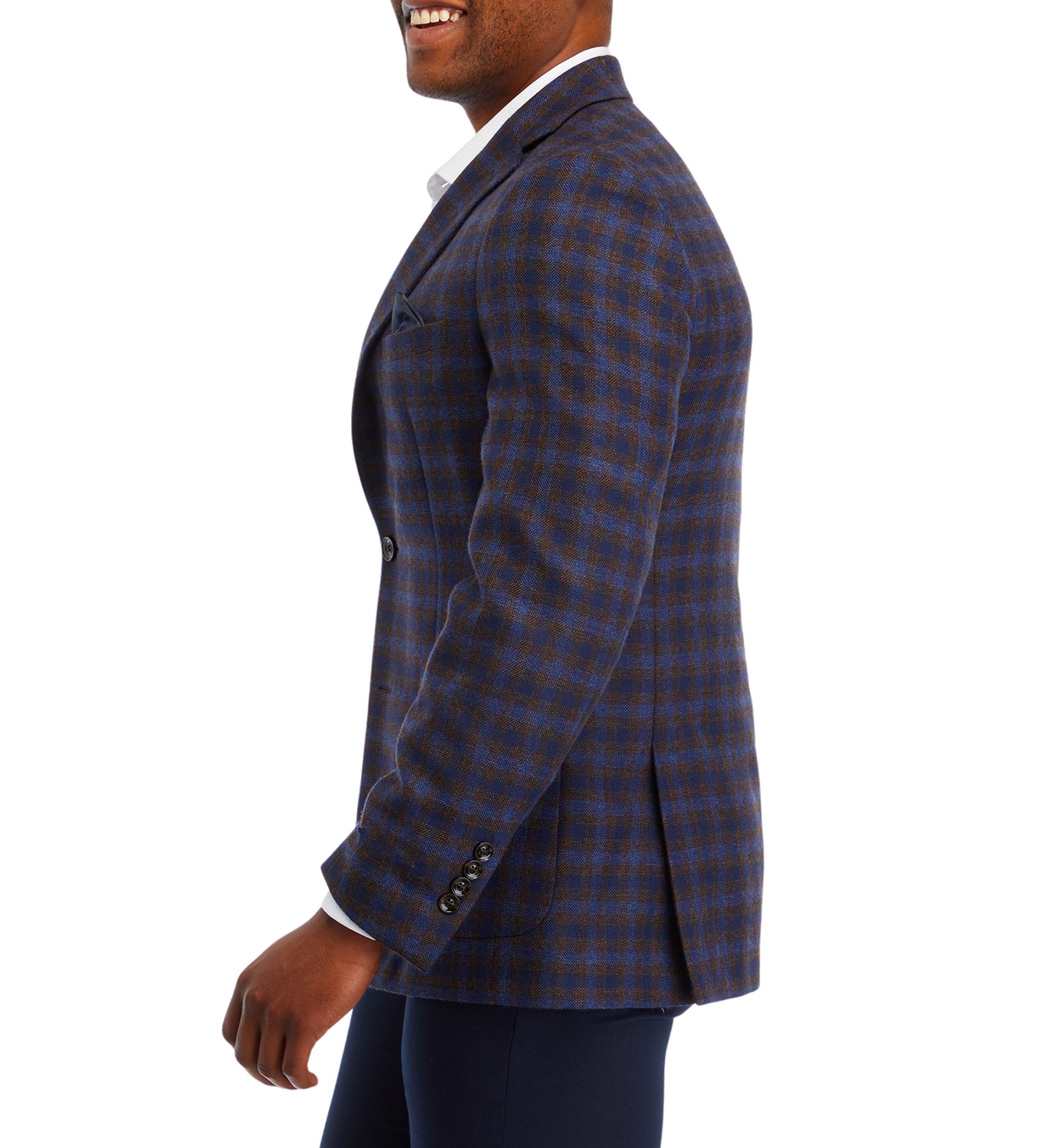 Brown Blue Check Sport Coat 