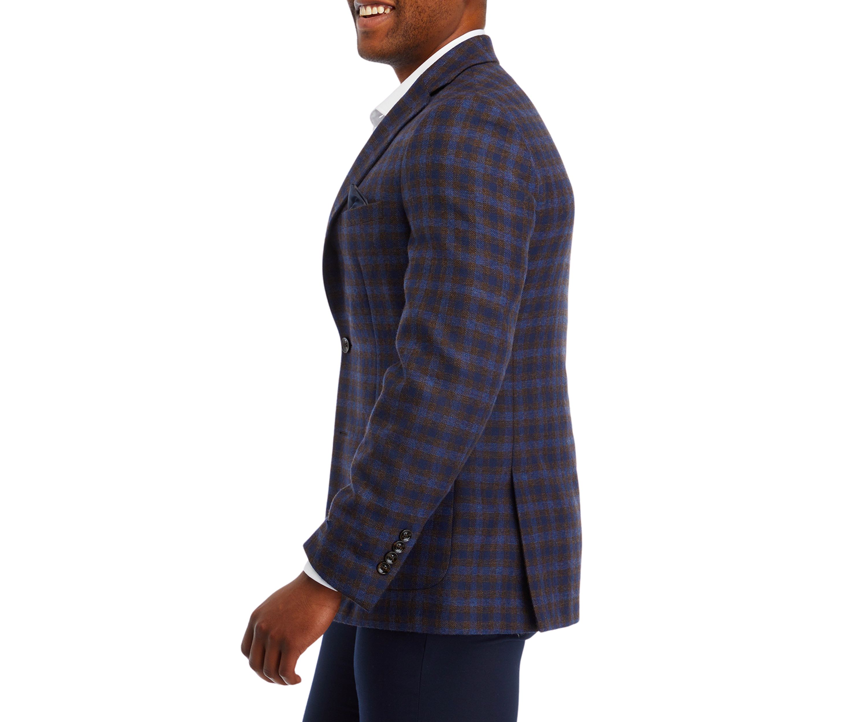Brown Blue Check Sport Coat 