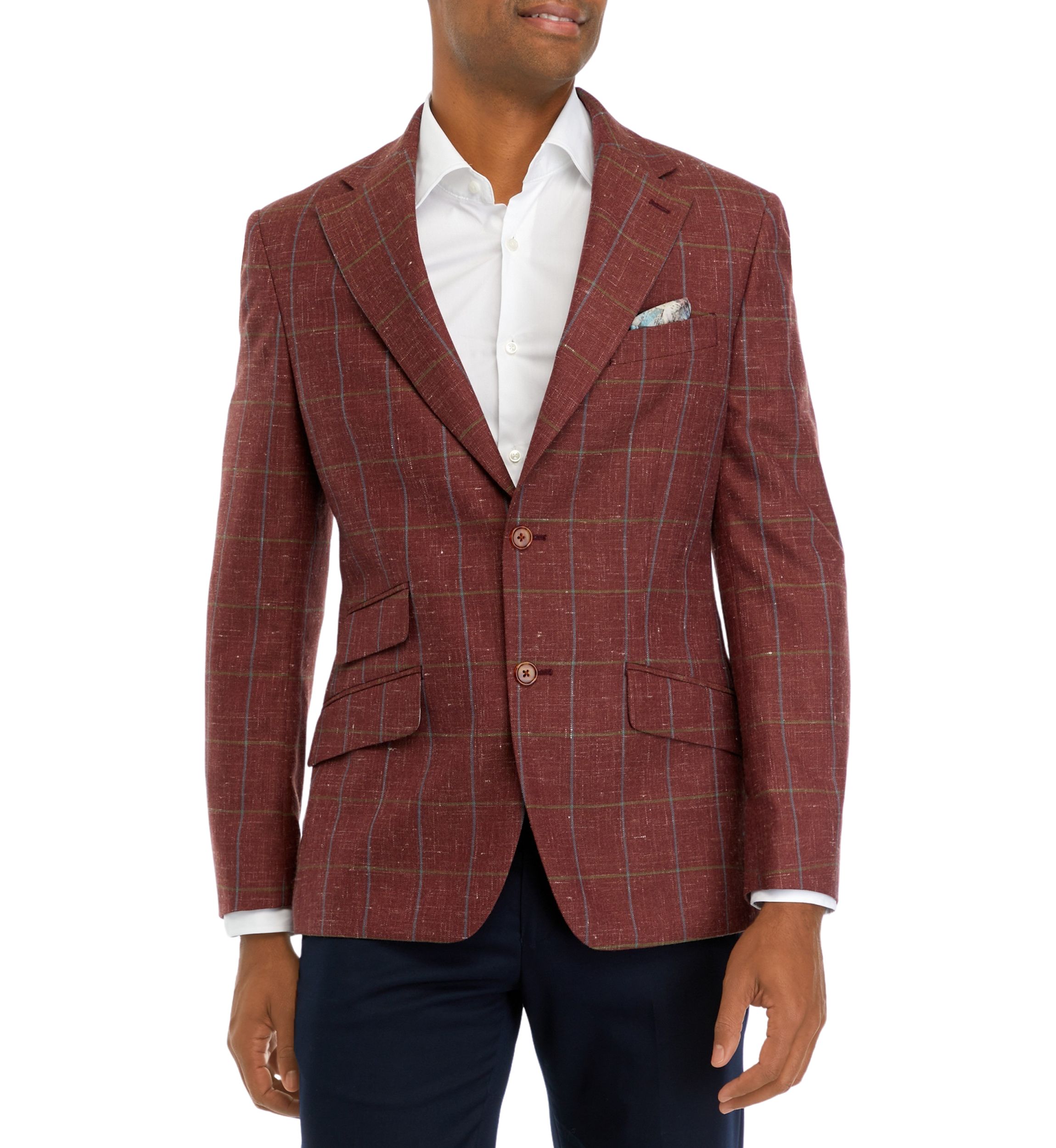 Brick Windowpane Sport Coat