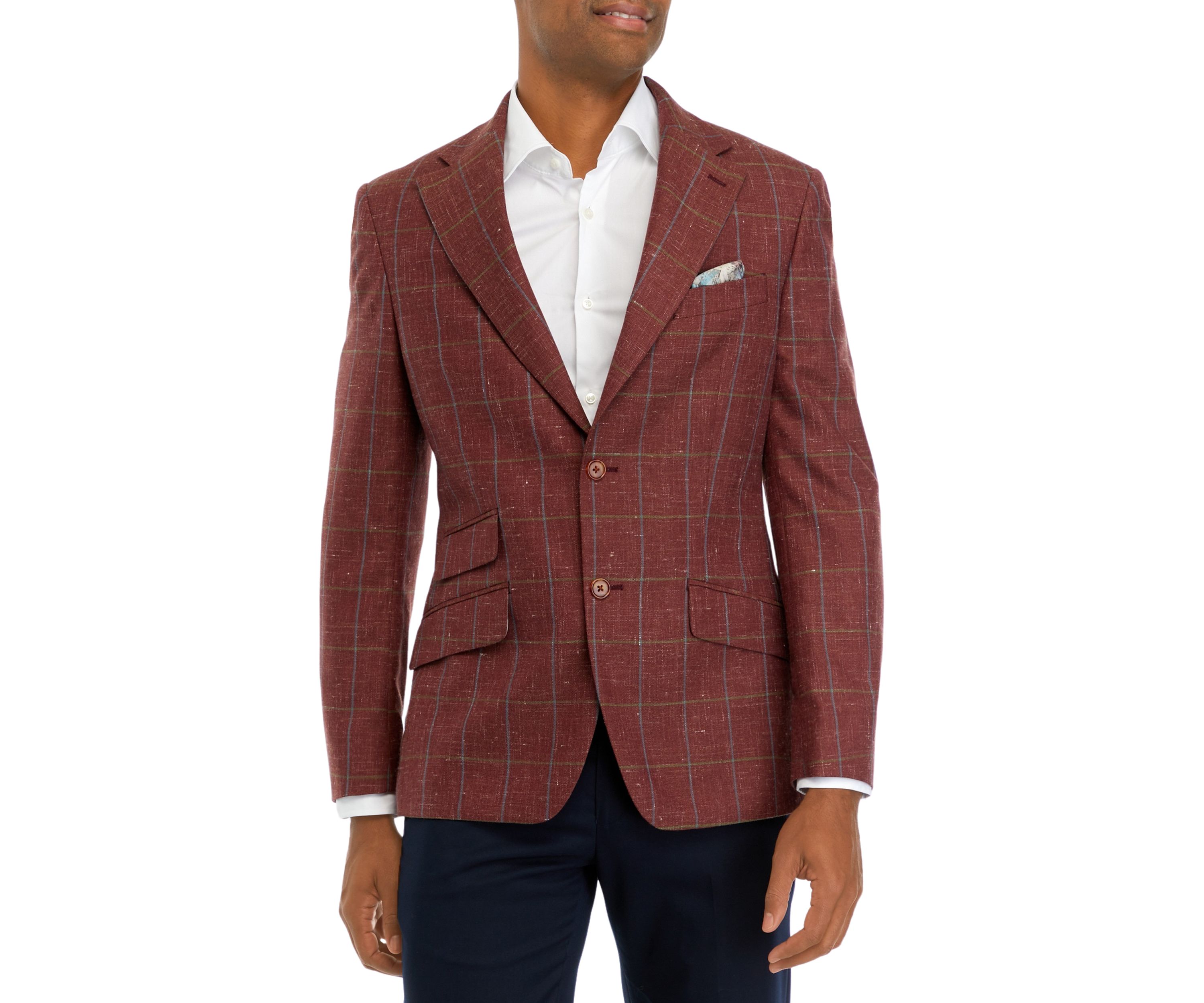 Brick Windowpane Sport Coat