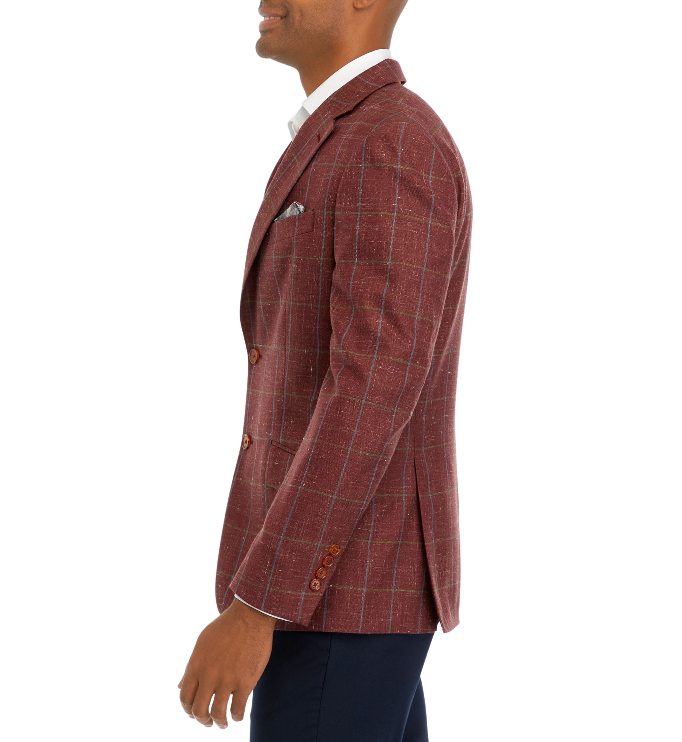 Brick Windowpane Sport Coat