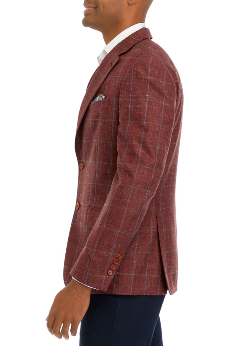 Brick Windowpane Sport Coat