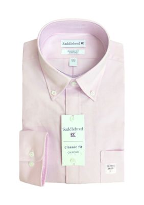 Saddlebred Men’s Pink Oxford Button Down Shirt, 16 – 16.5 32/33