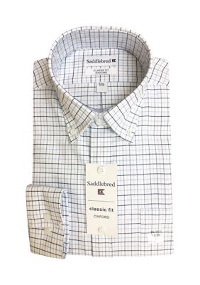 Blue Grid Oxford Button Down Shirt