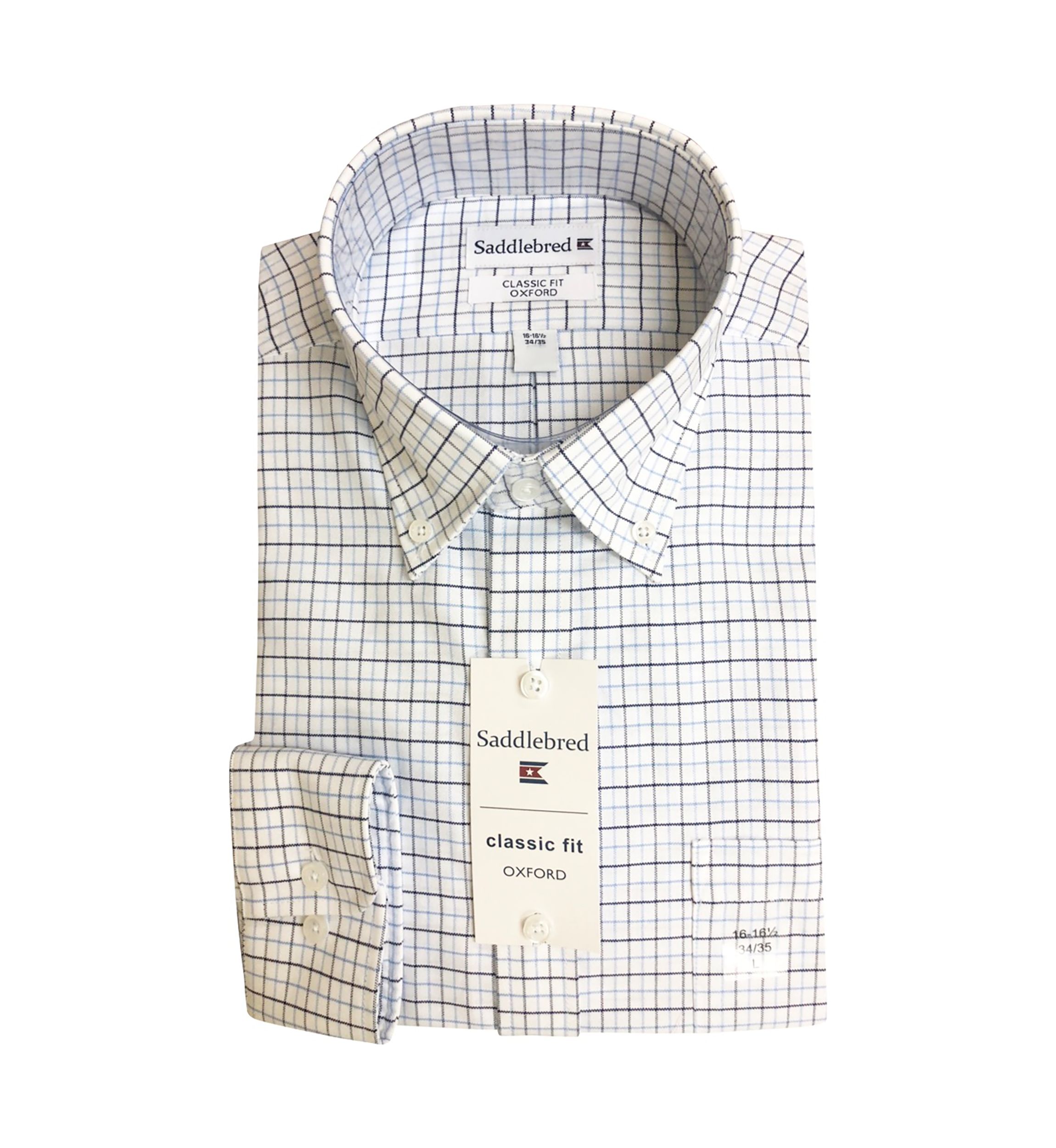 Blue Grid Oxford Button Down Shirt
