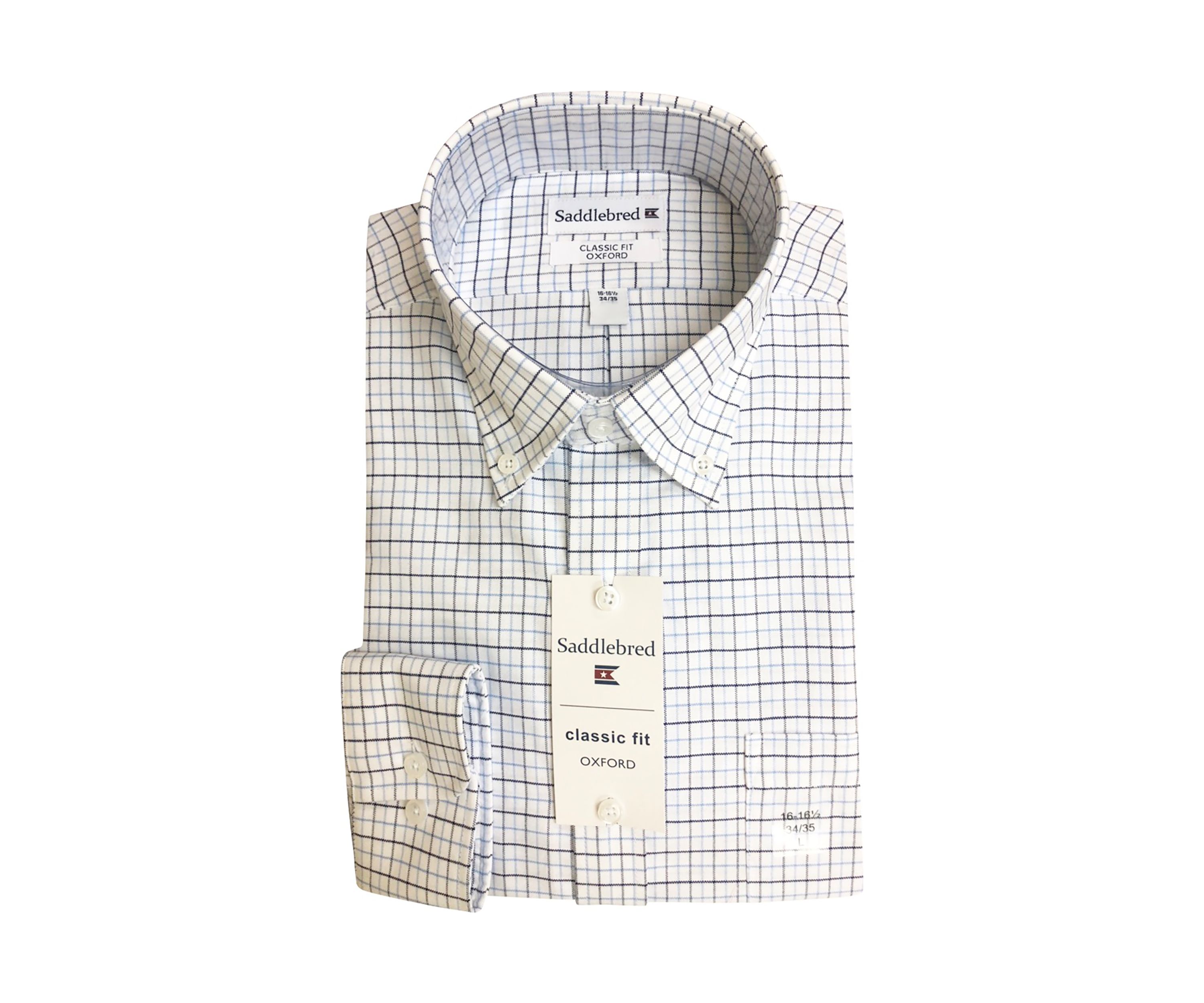 Blue Grid Oxford Button Down Shirt