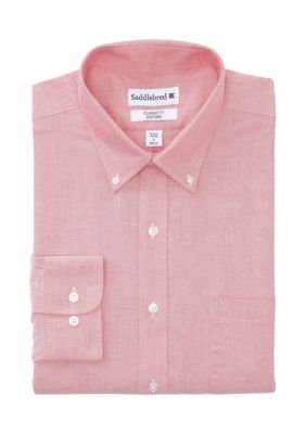 Saddlebred Men’s Oxford Button Down Shirt, Red, 17 – 17.5 32/33