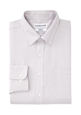 Saddlebred Men’s Classic Fit Oxford Shirt, Grey, 15 – 15.5 32/33