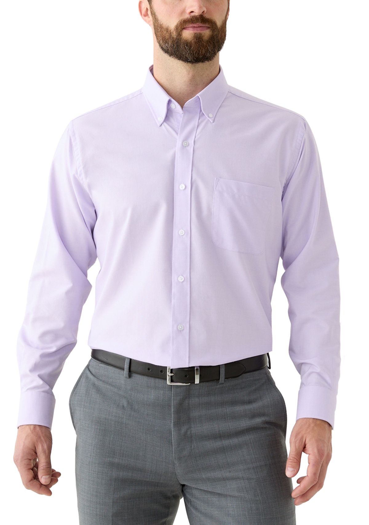 Mens Long Sleeve Button Down Dress Shirt 