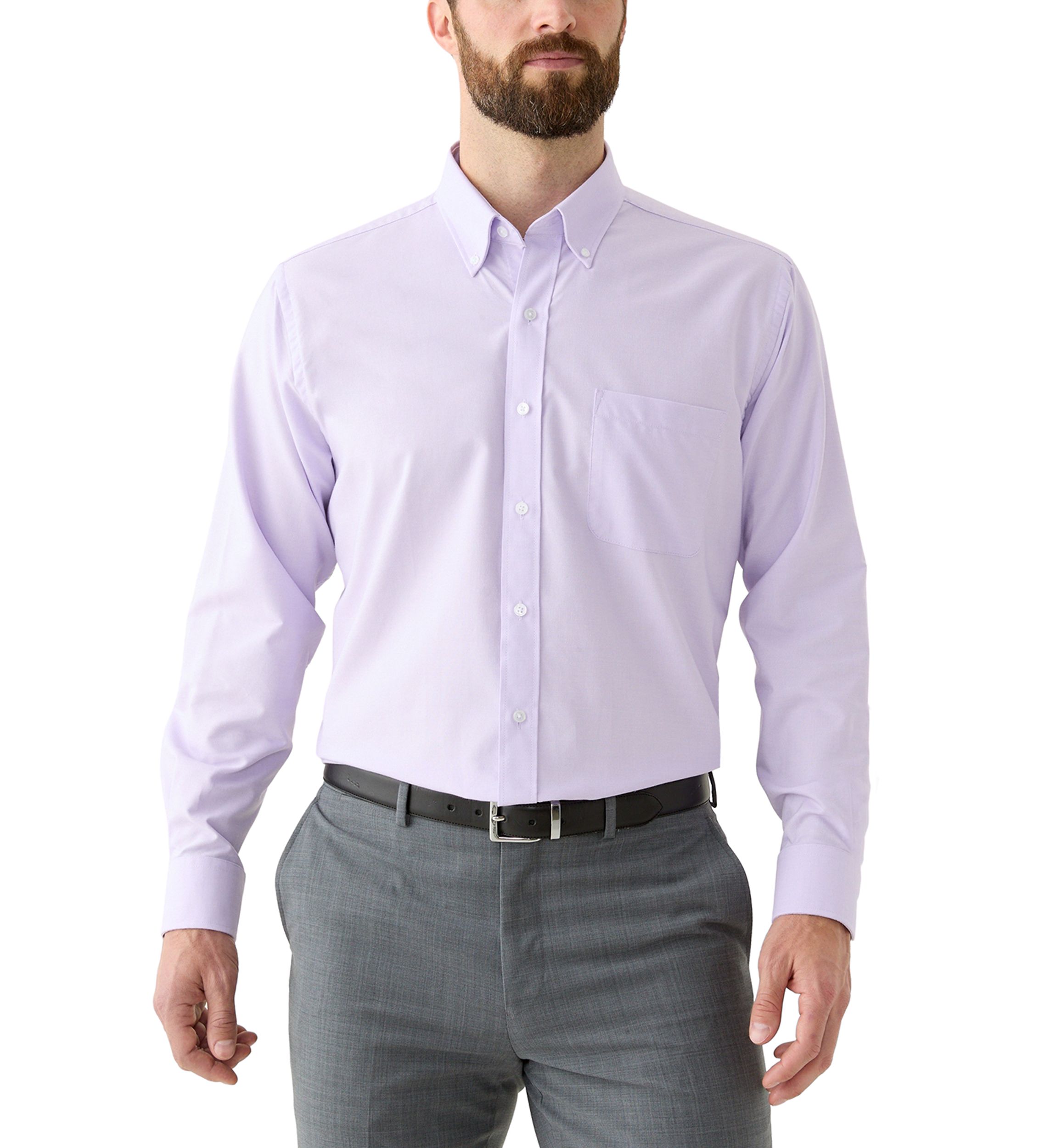 Mens Long Sleeve Button Down Dress Shirt 