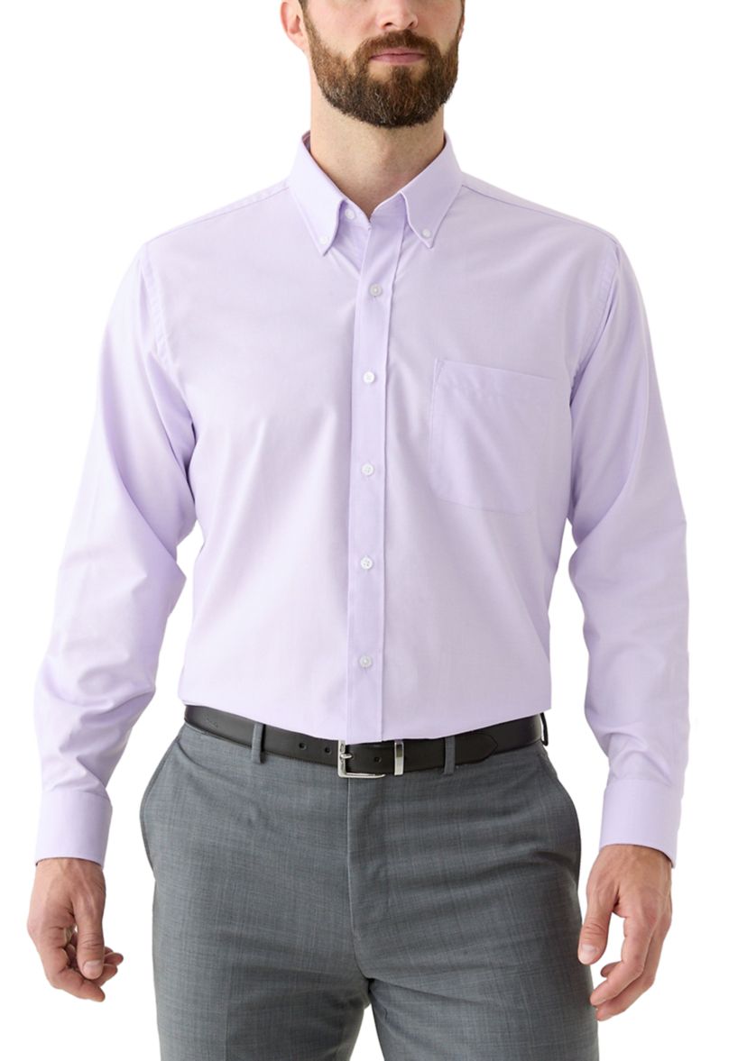 Mens Long Sleeve Button Down Dress Shirt 