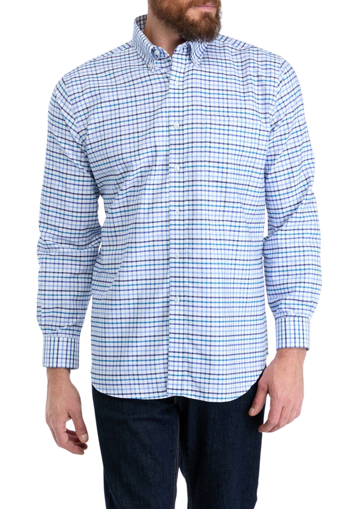 Multi Plaid Dress Shirt 