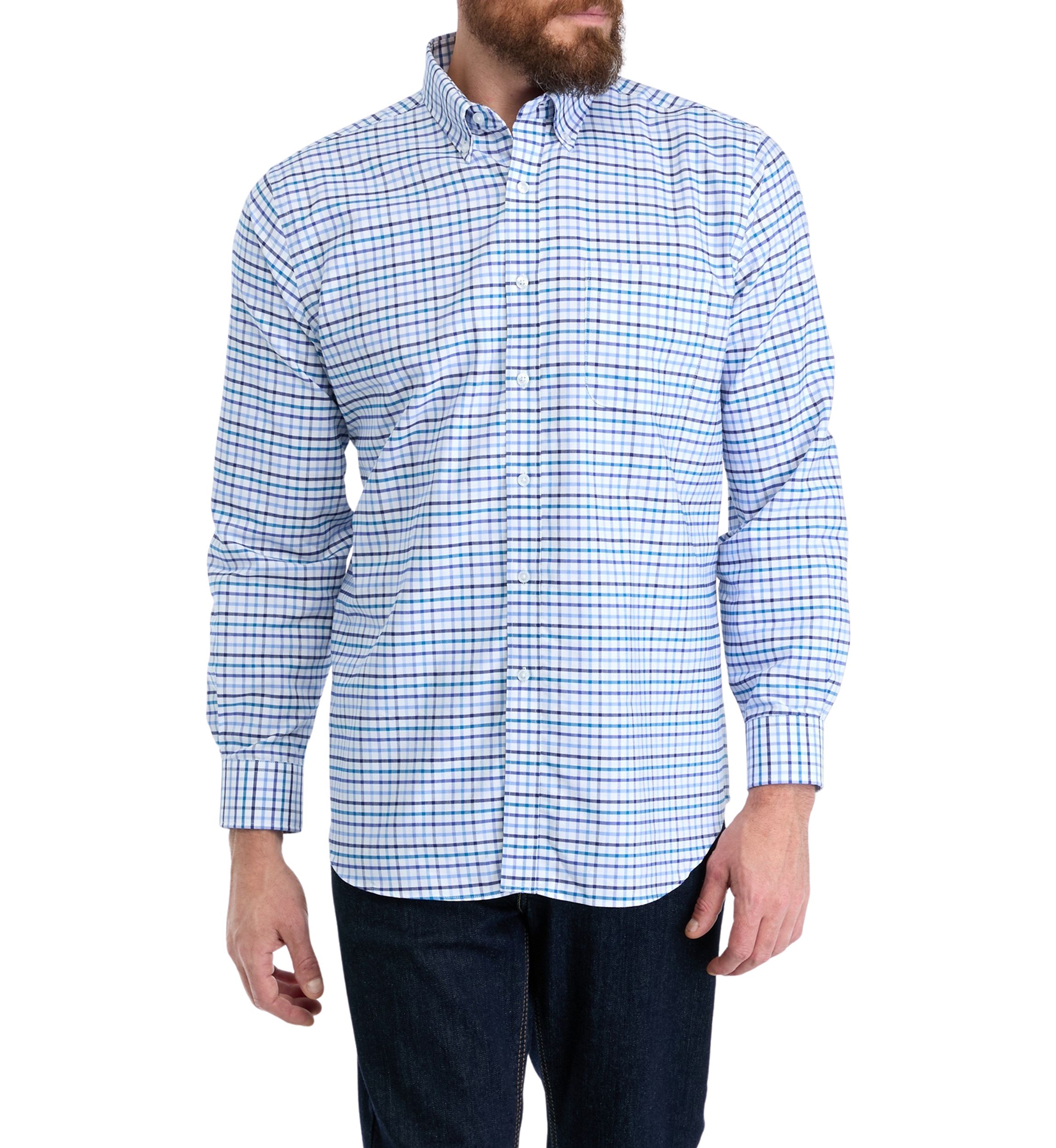 Multi Plaid Dress Shirt 