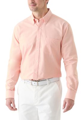 Saddlebred Men’s Long Sleeve Oxford Shirt, Orange, 16 – 16.5 32/33