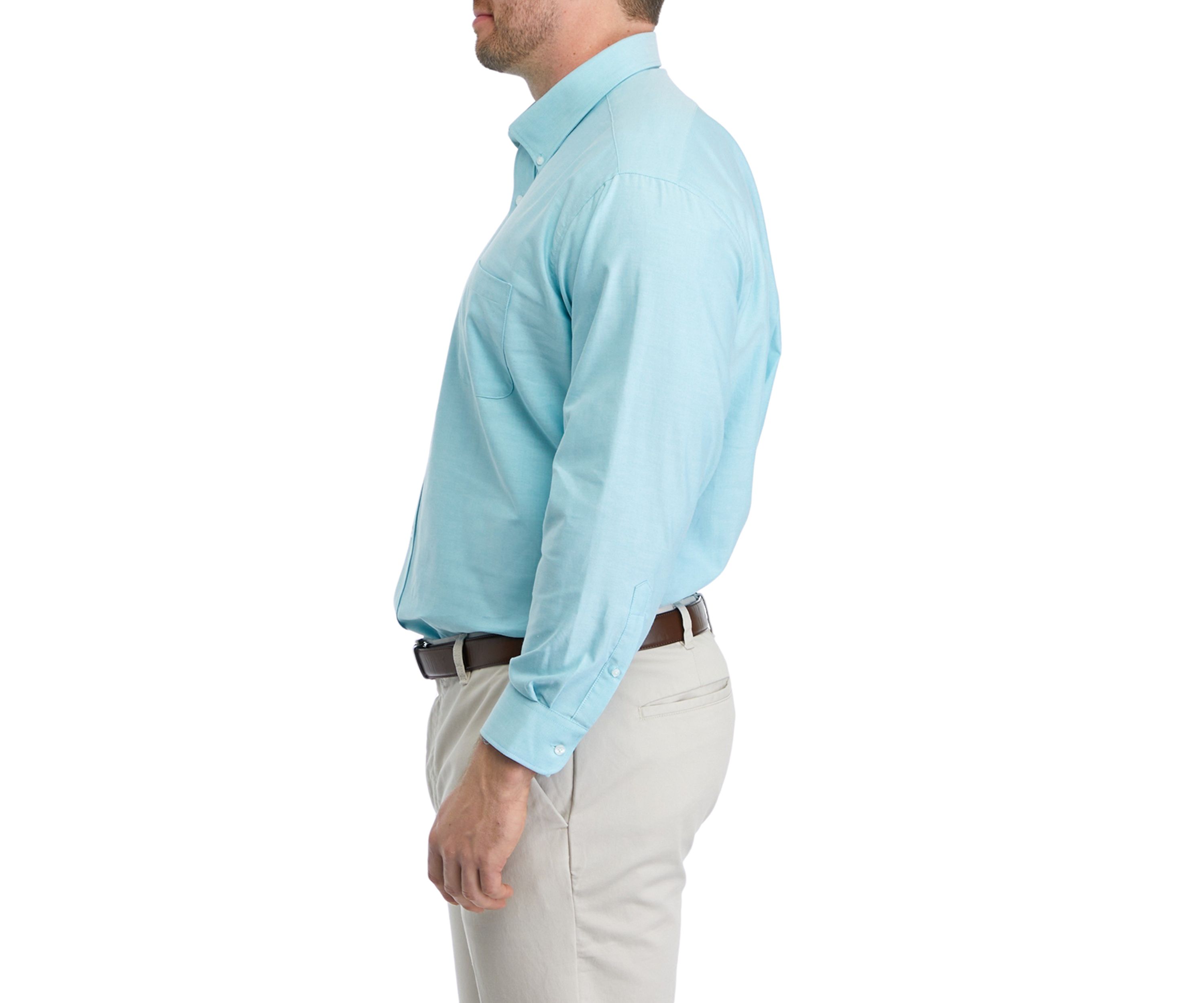 Mens Big Solid Oxford Button Down Shirt