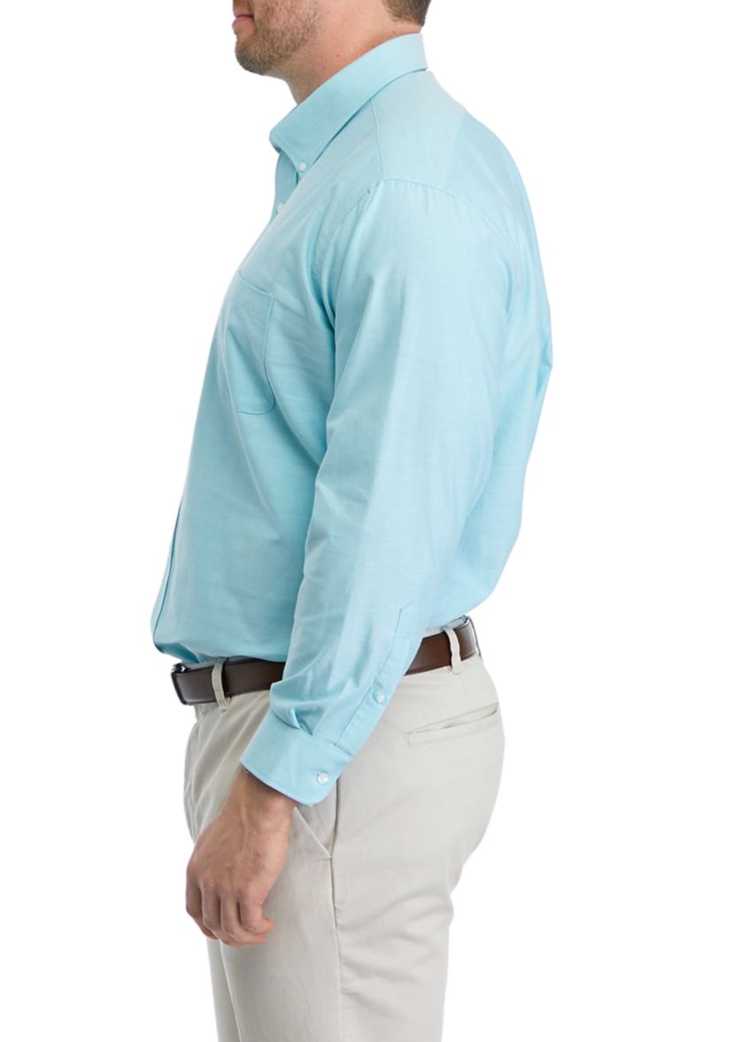 Mens Big Solid Oxford Button Down Shirt