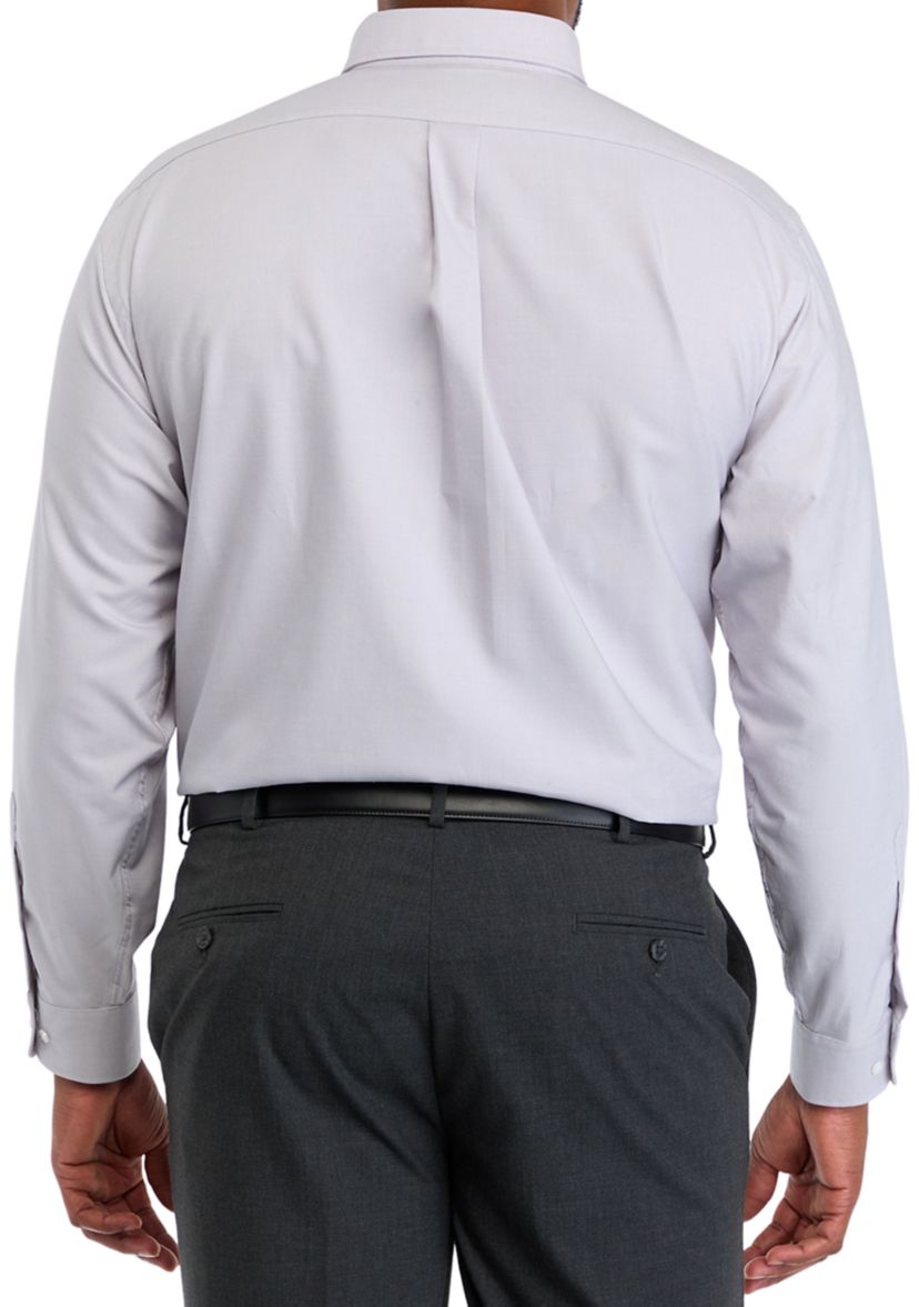   Mens Big Fashion Solid Dress Shirt 