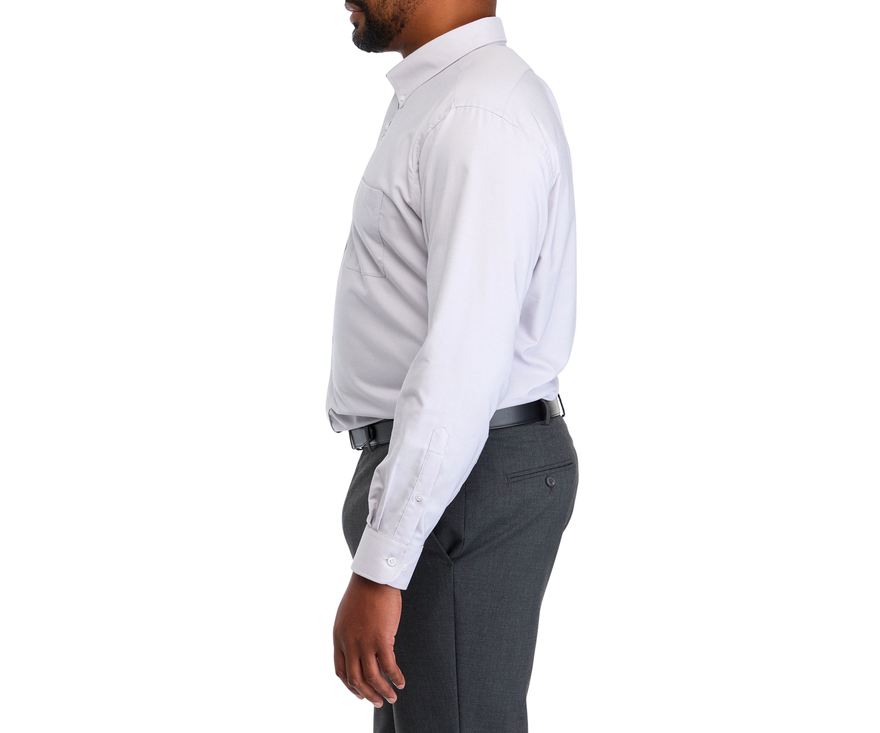   Mens Big Fashion Solid Dress Shirt 