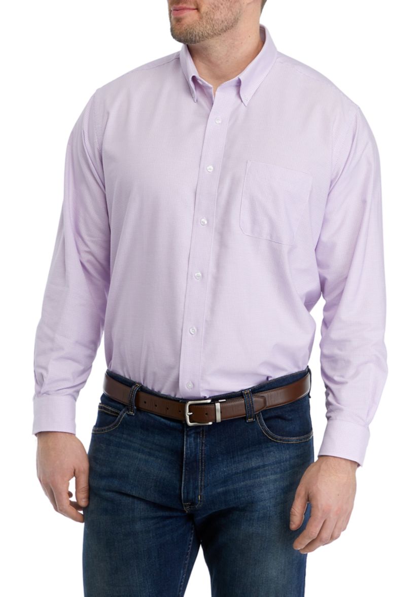 Mens Tall Plaid Oxford Shirt