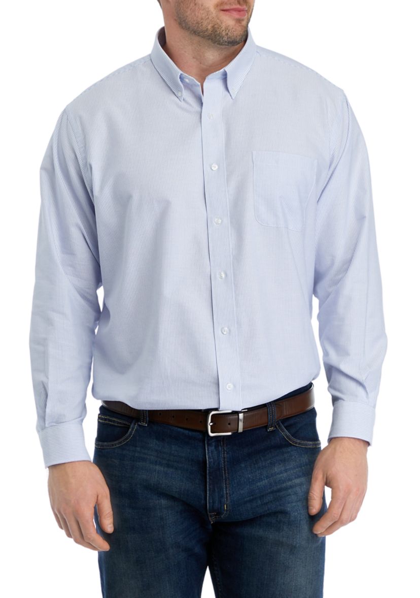 Mens Tall Striped Oxford Shirt