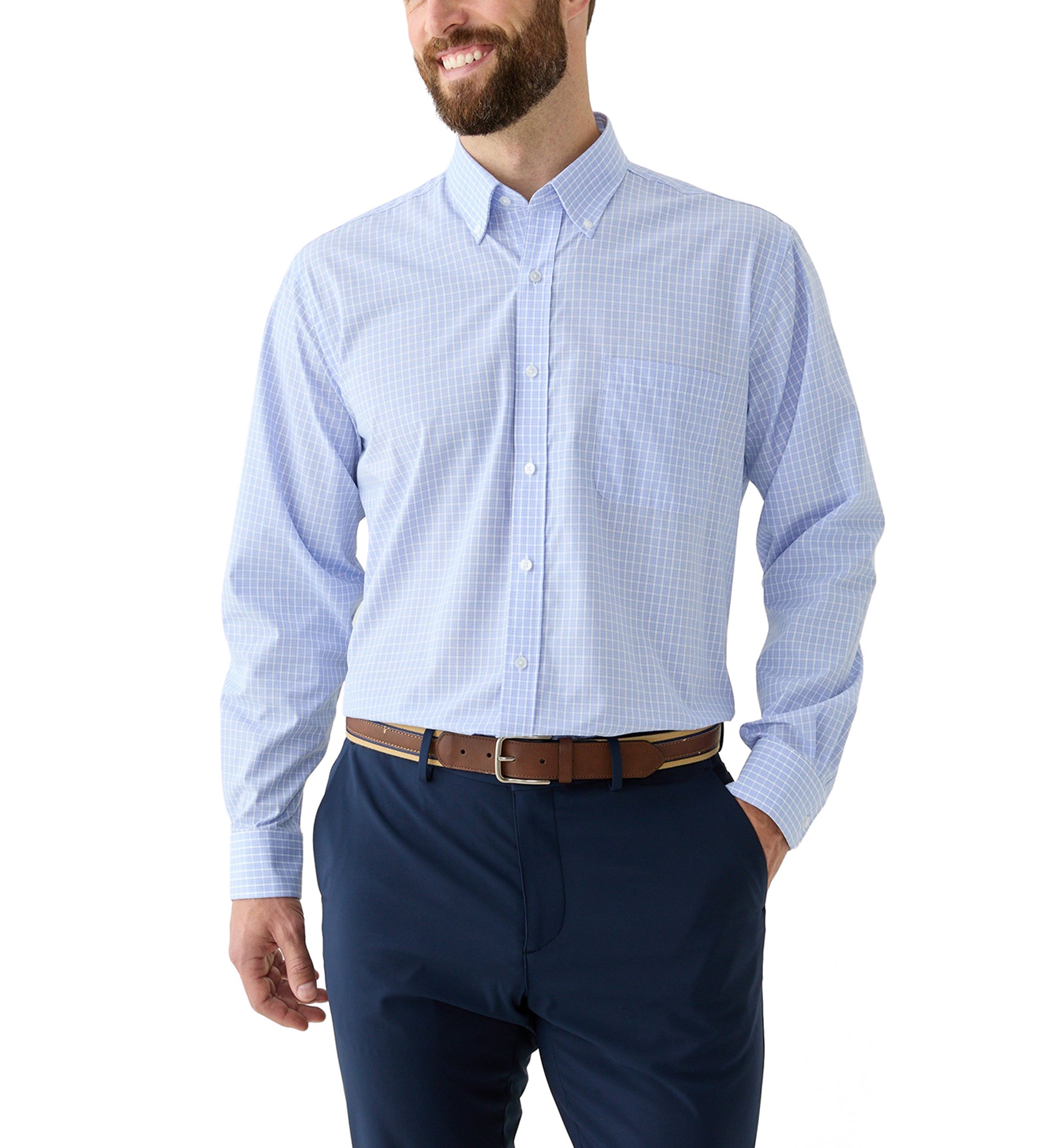 	  Mens Long Sleeve Button Down Dress Shirt 