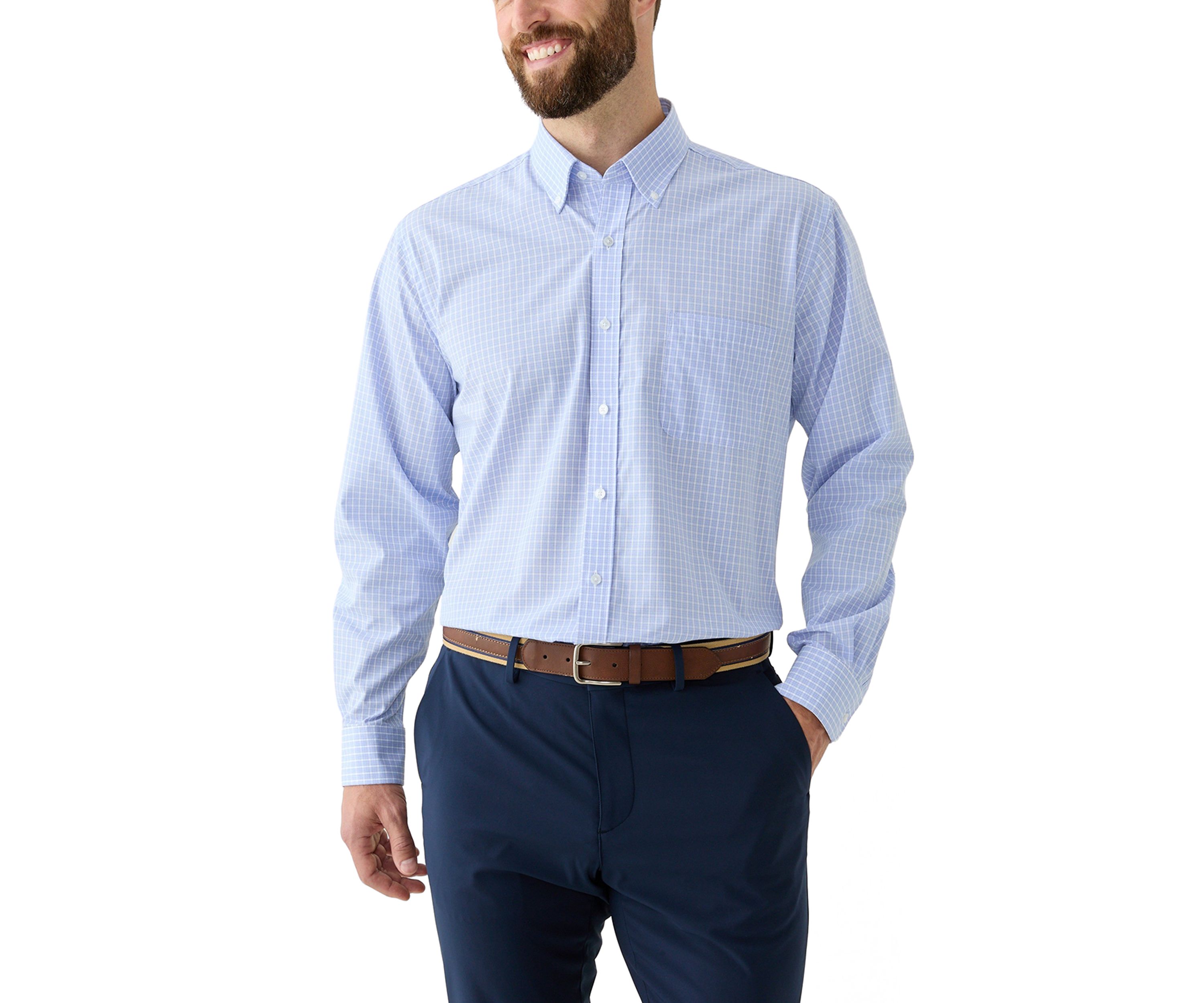 	  Mens Long Sleeve Button Down Dress Shirt 