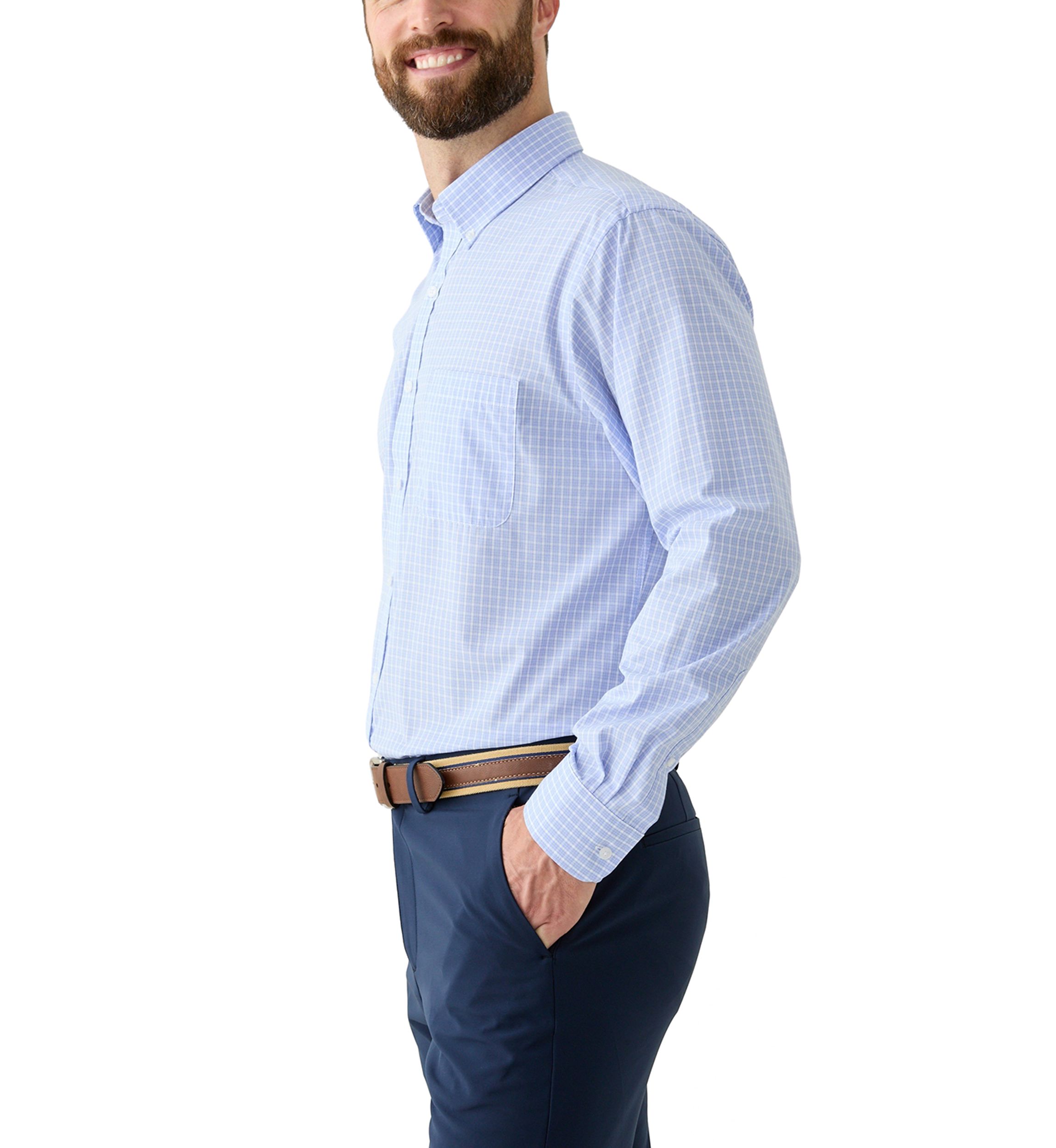 	  Mens Long Sleeve Button Down Dress Shirt 