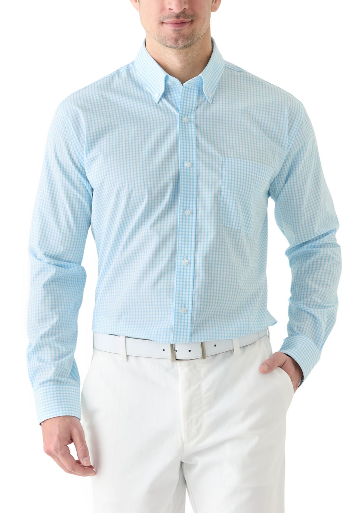 Long Sleeve Checkered Dress Shirt 