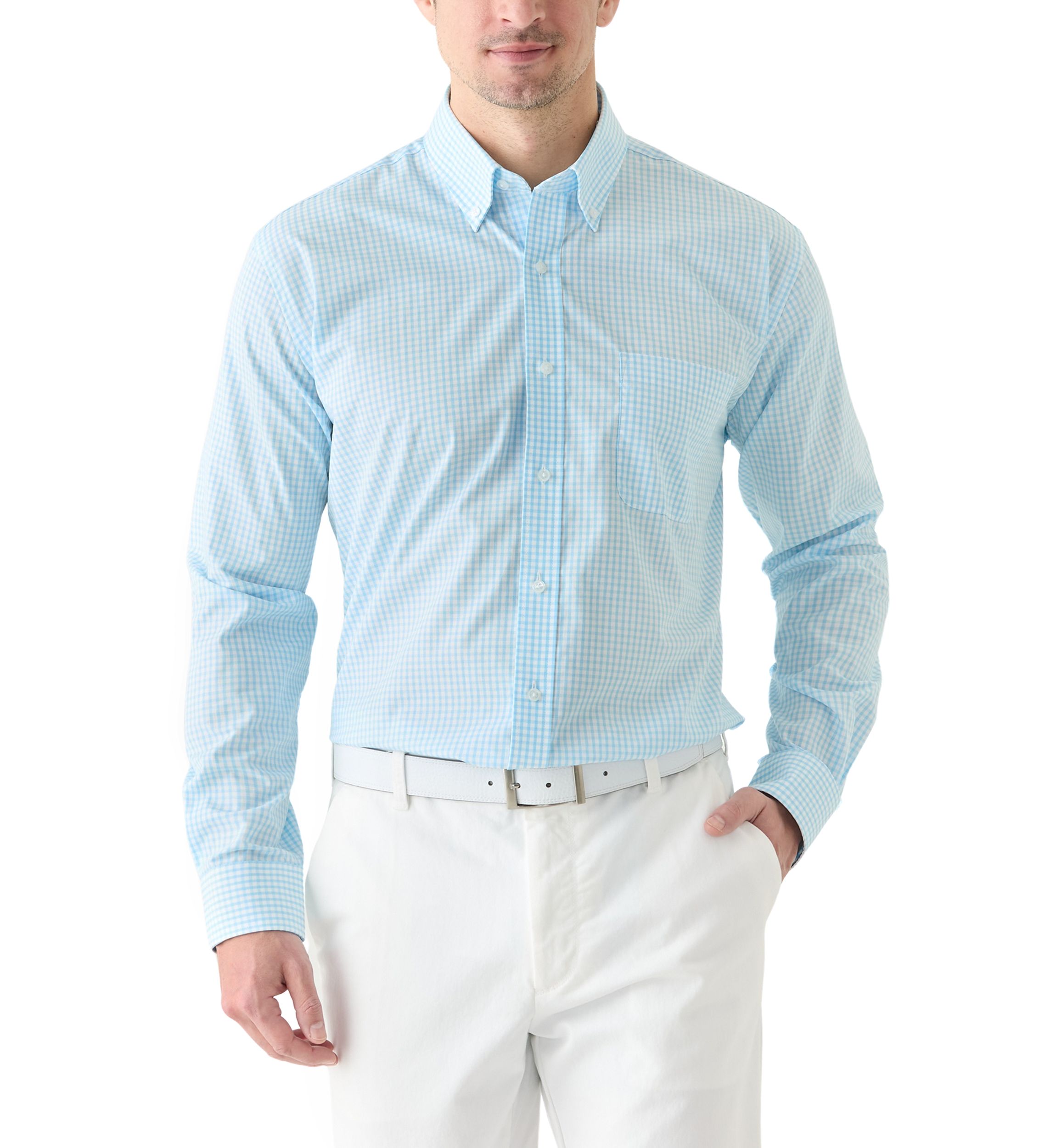 Long Sleeve Checkered Dress Shirt 