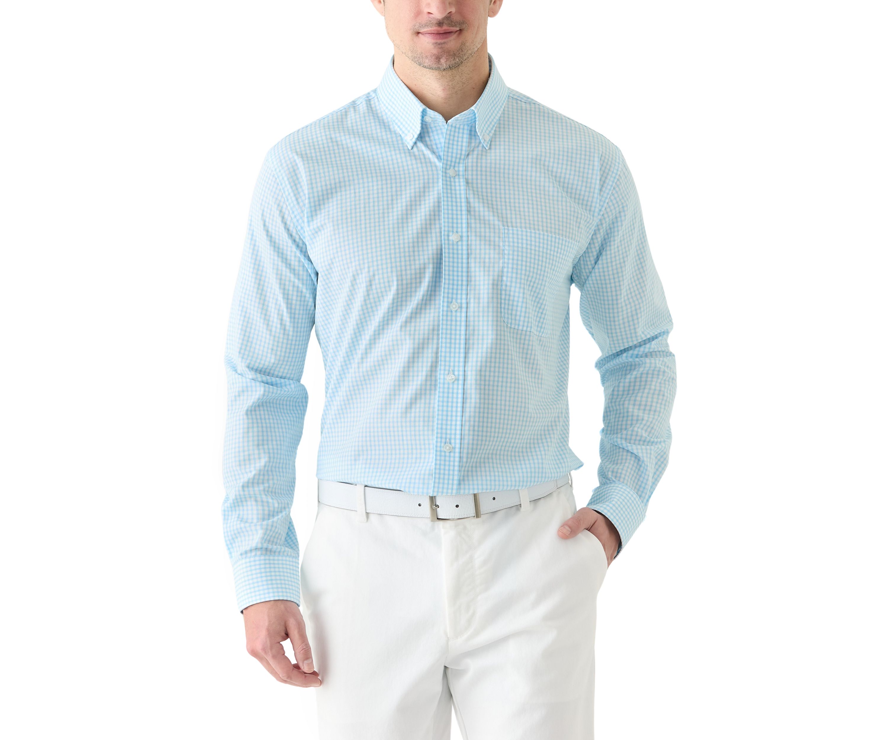 Long Sleeve Checkered Dress Shirt 