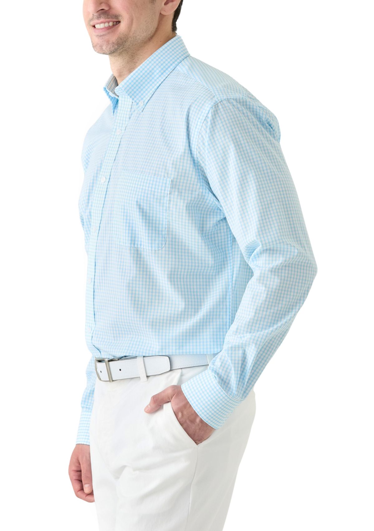 Long Sleeve Checkered Dress Shirt 