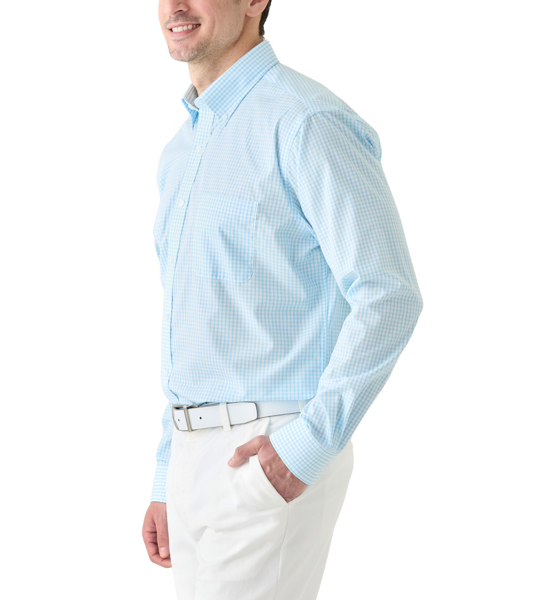 Long Sleeve Checkered Dress Shirt 