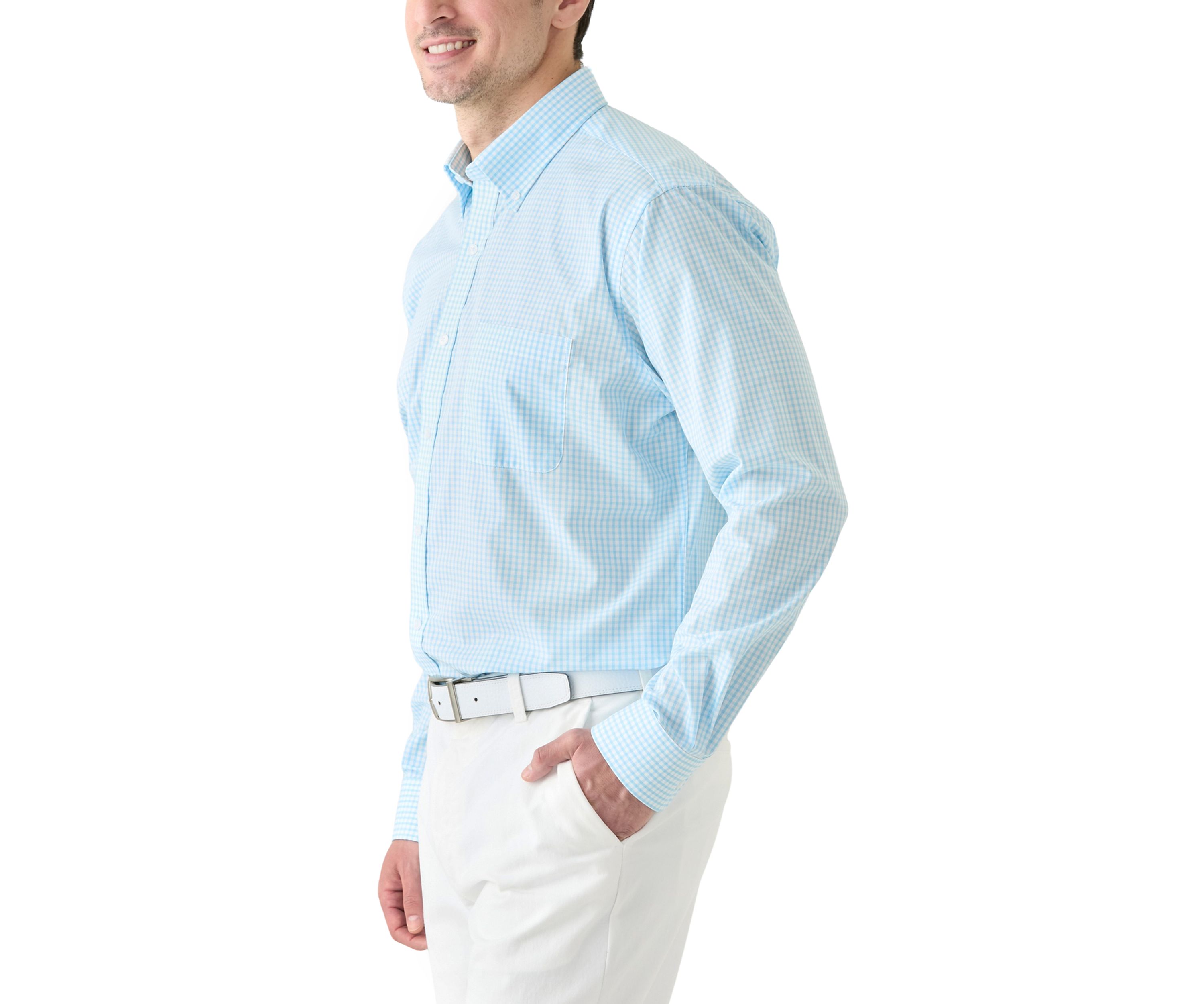 Long Sleeve Checkered Dress Shirt 