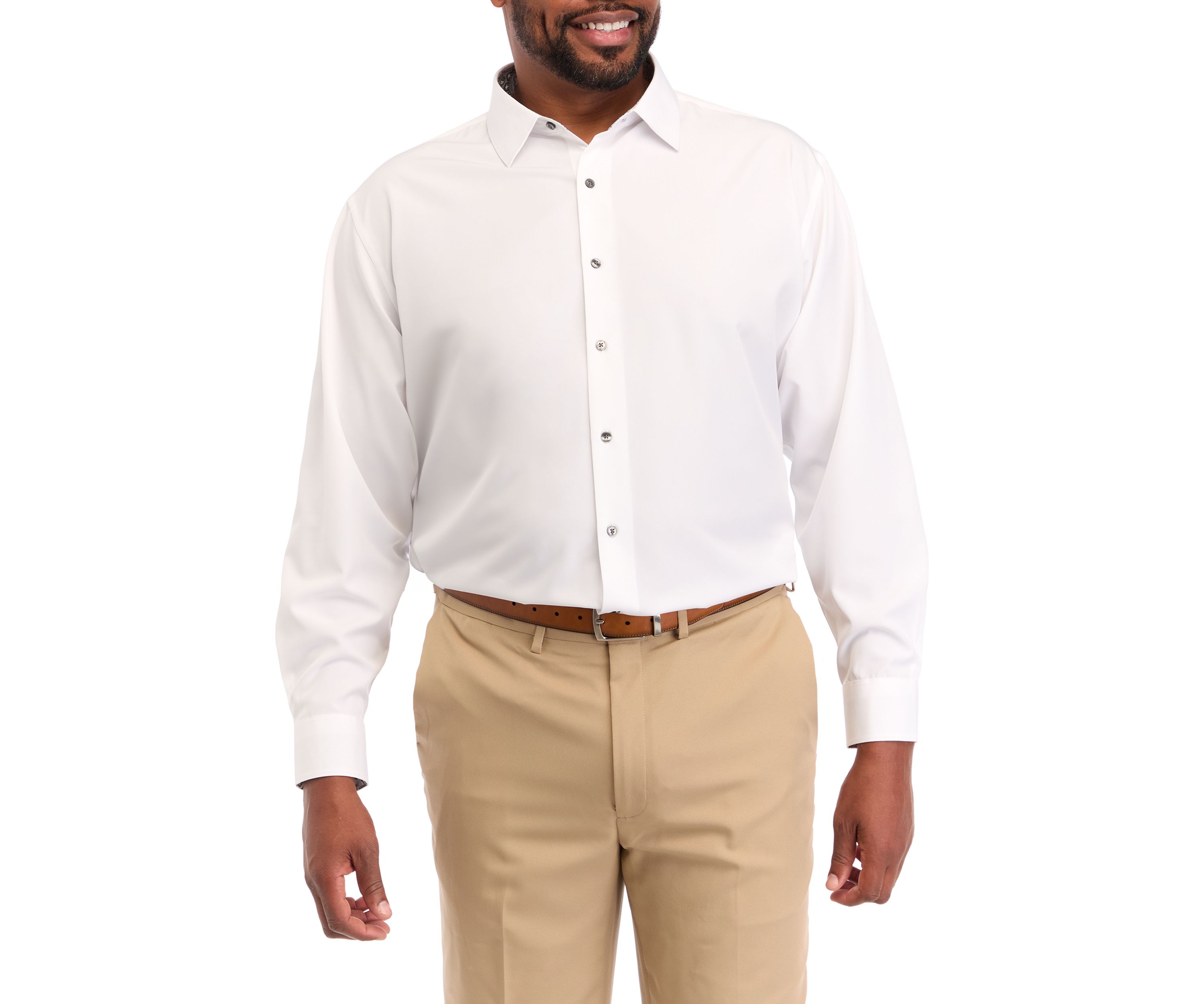 Big & Tall Stretch Solid Contrast Shirt