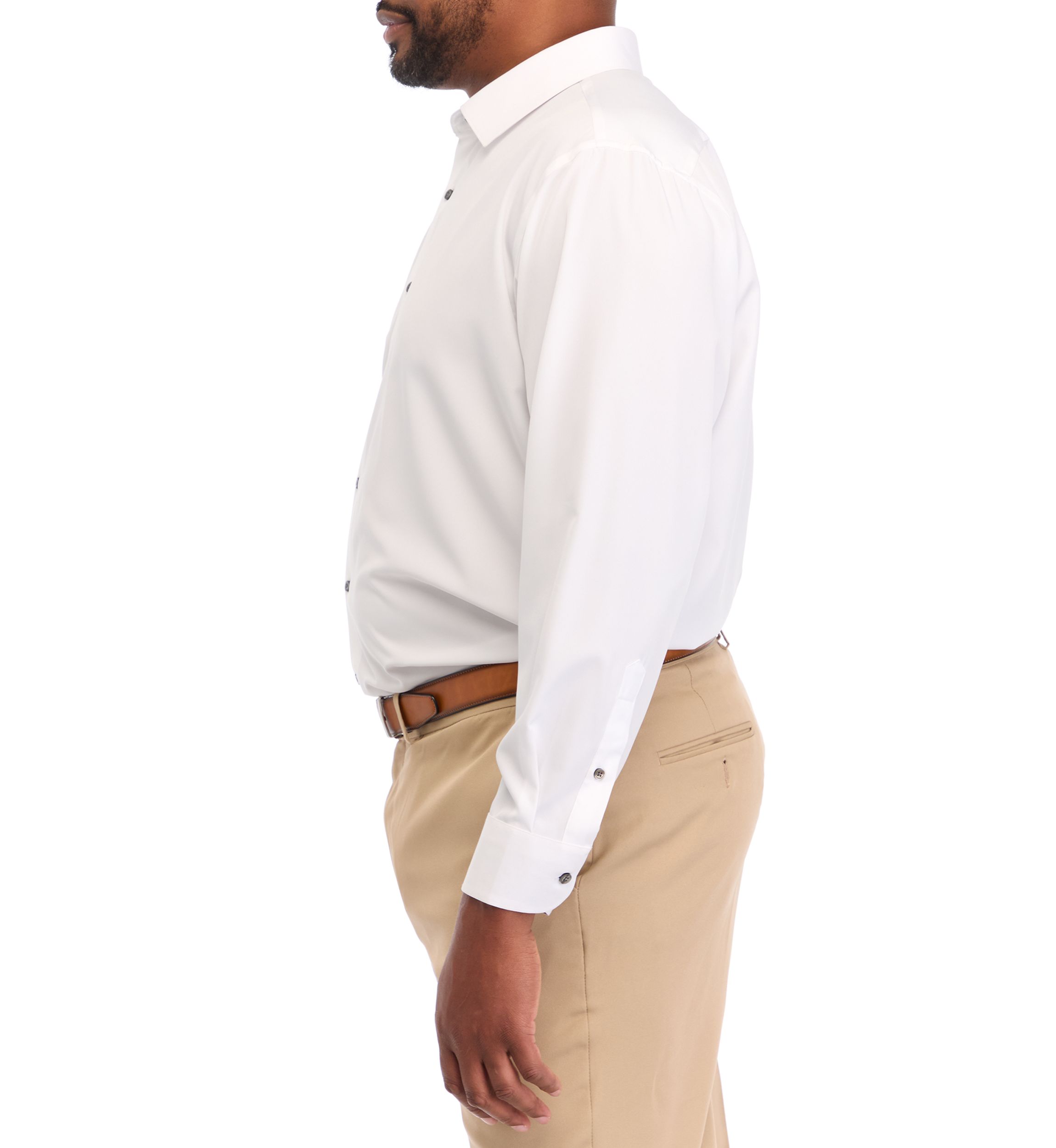 Big & Tall Stretch Solid Contrast Shirt