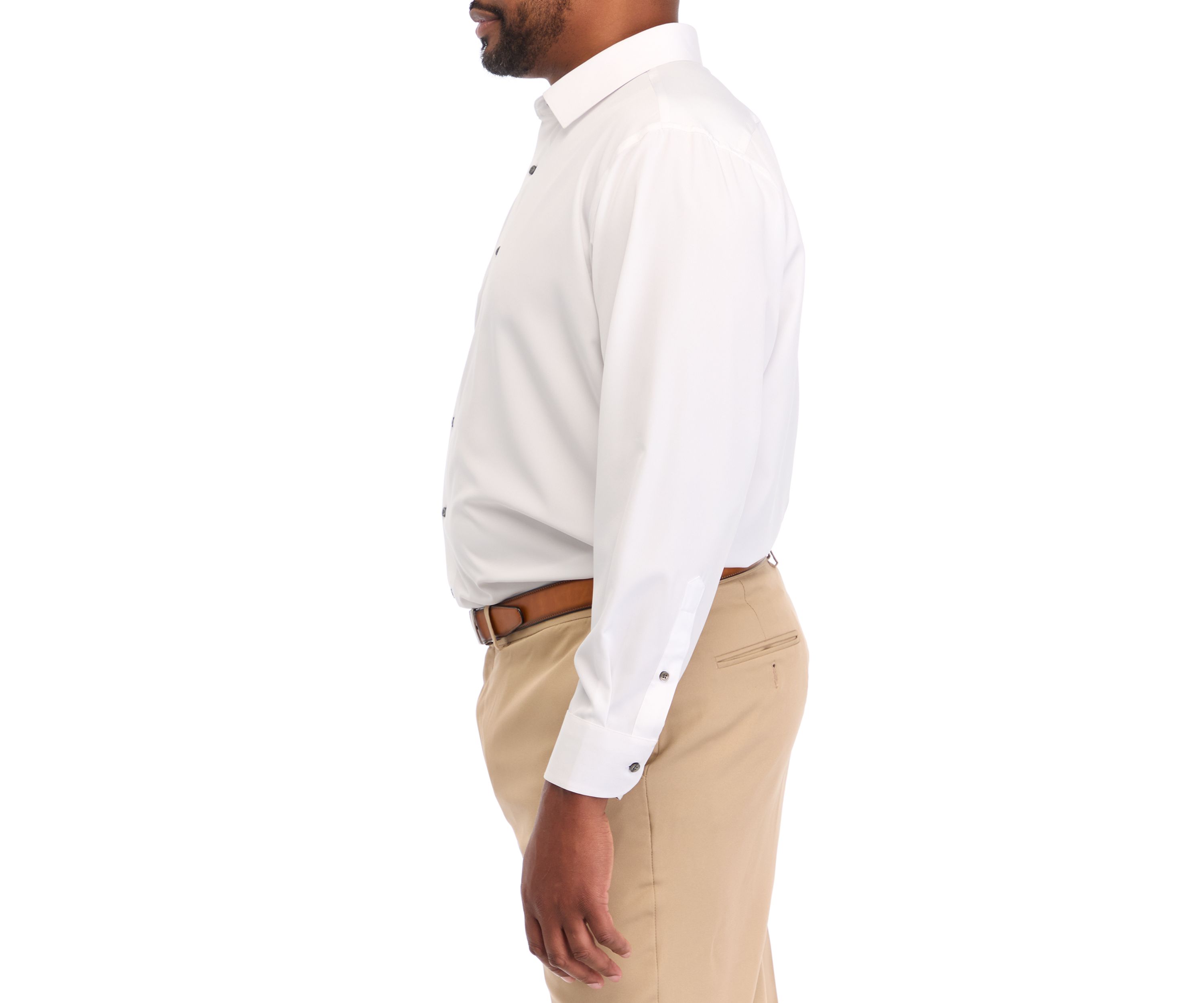 Big & Tall Stretch Solid Contrast Shirt