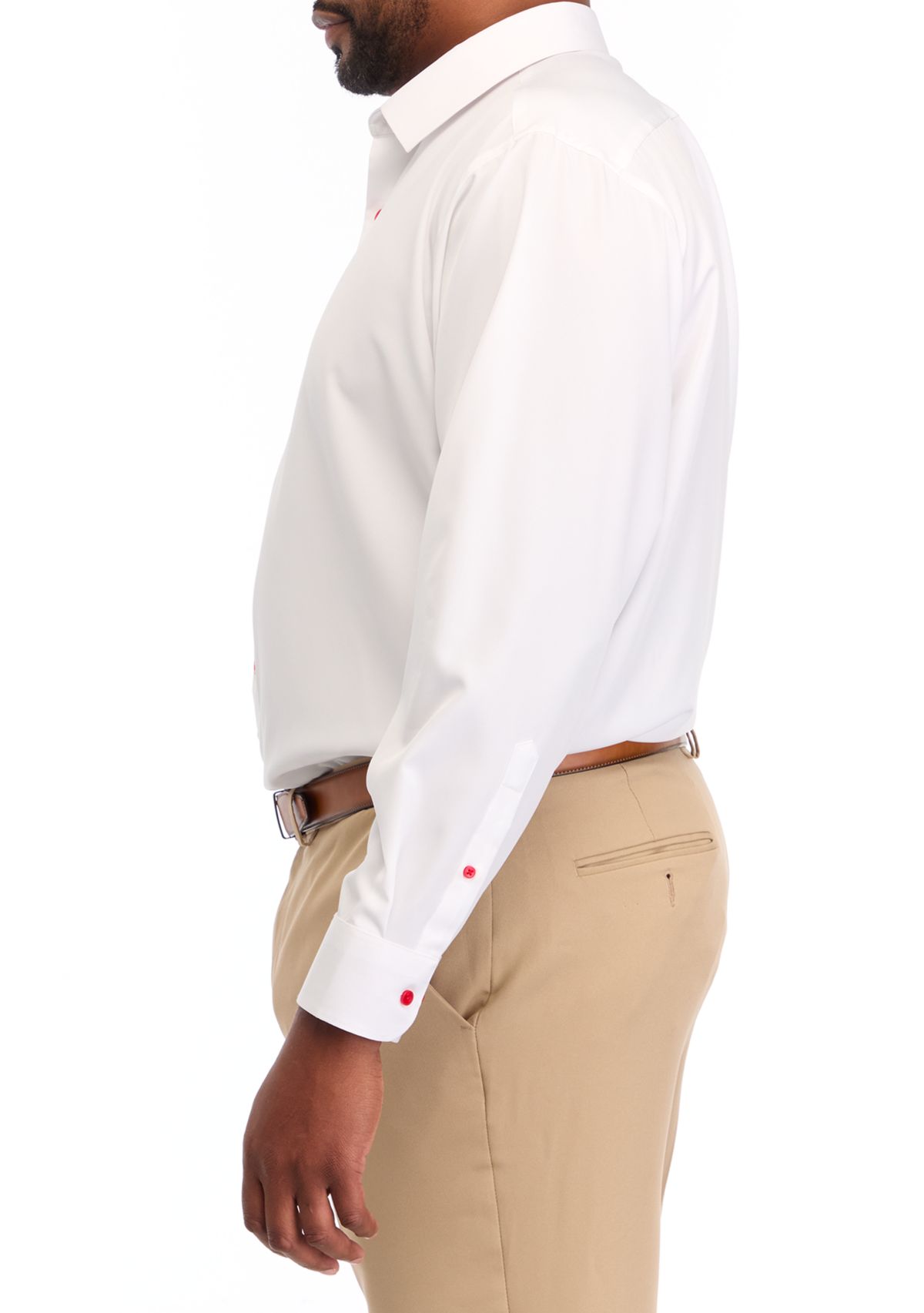 Big & Tall Stretch Solid Contrast Shirt