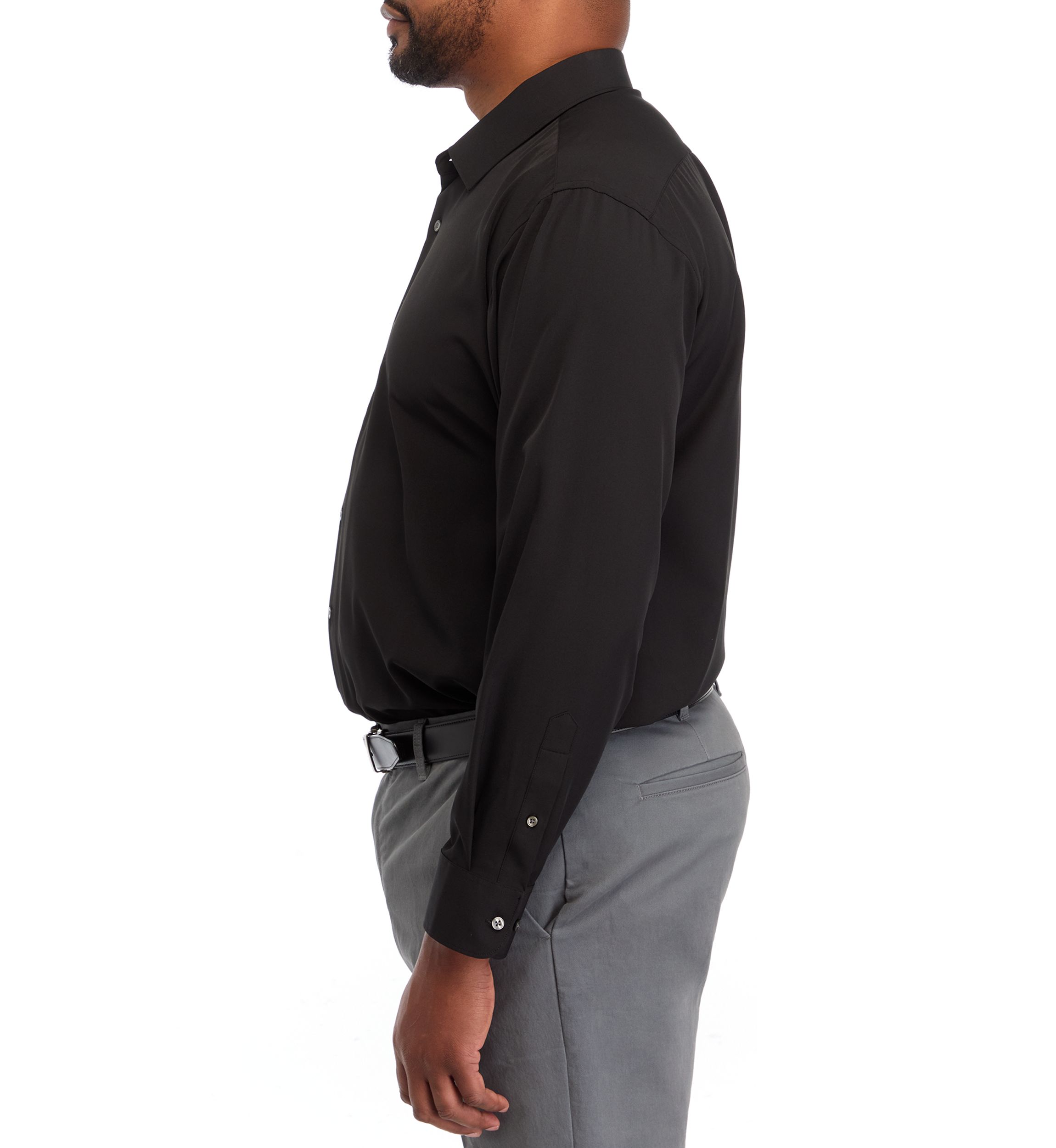 Mens Big Stretch Solid Contrast Shirt