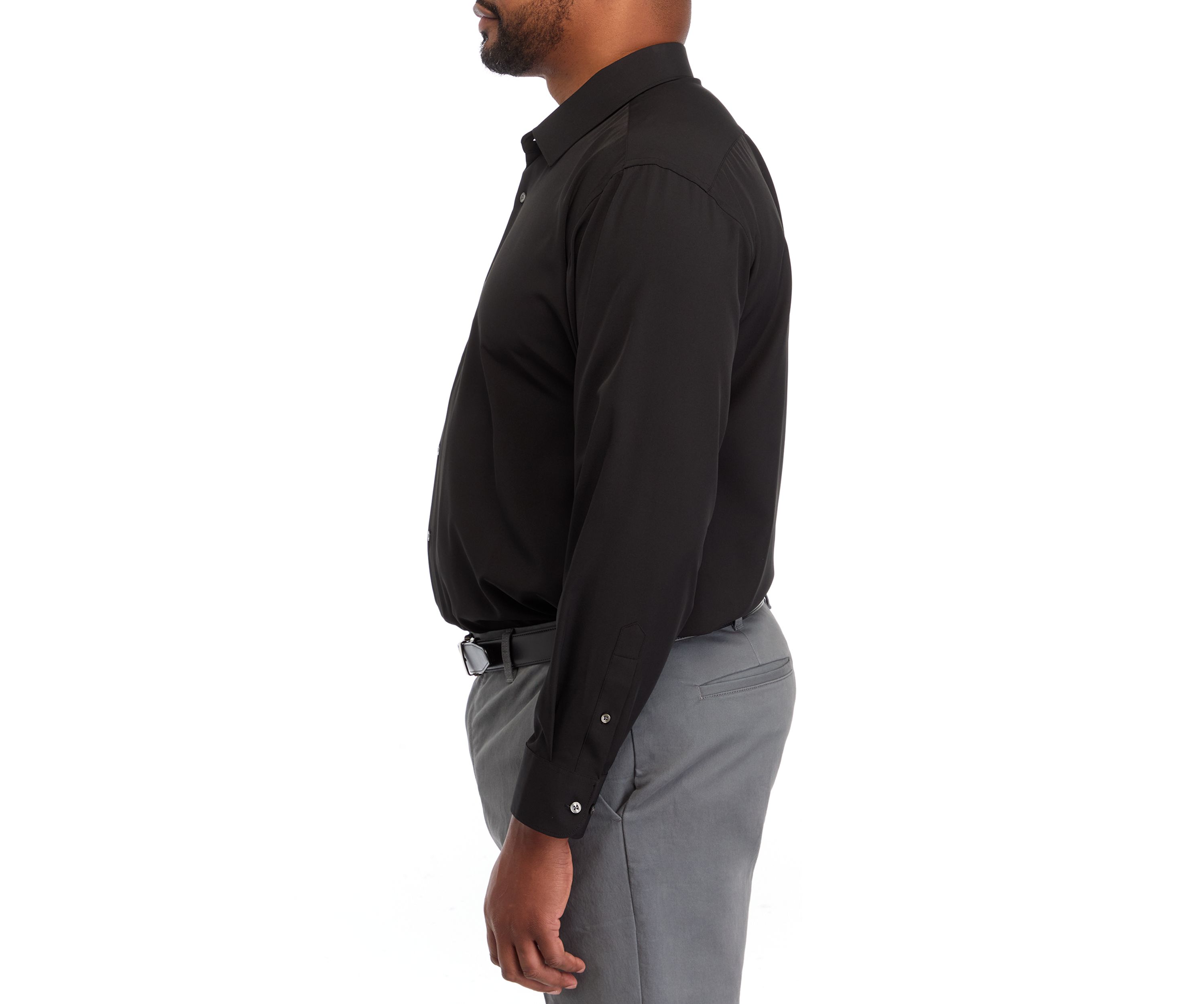 Mens Big Stretch Solid Contrast Shirt