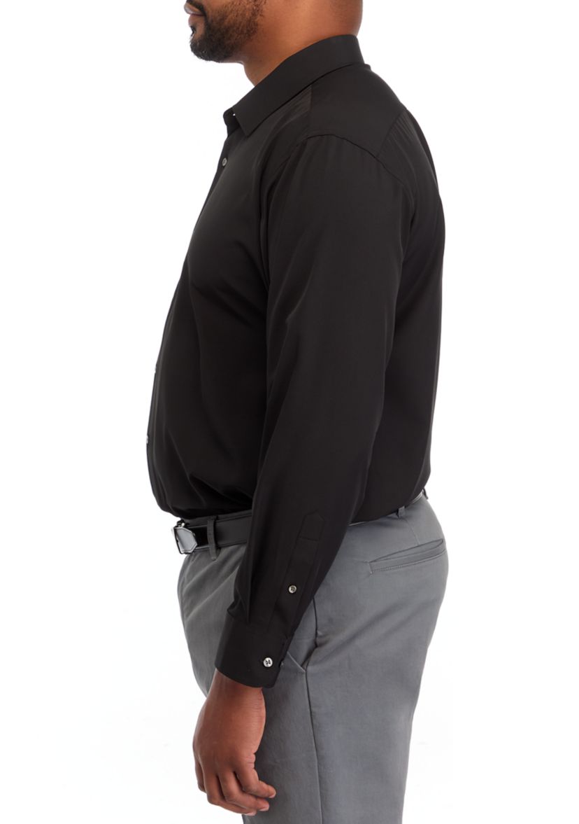 Mens Big Stretch Solid Contrast Shirt