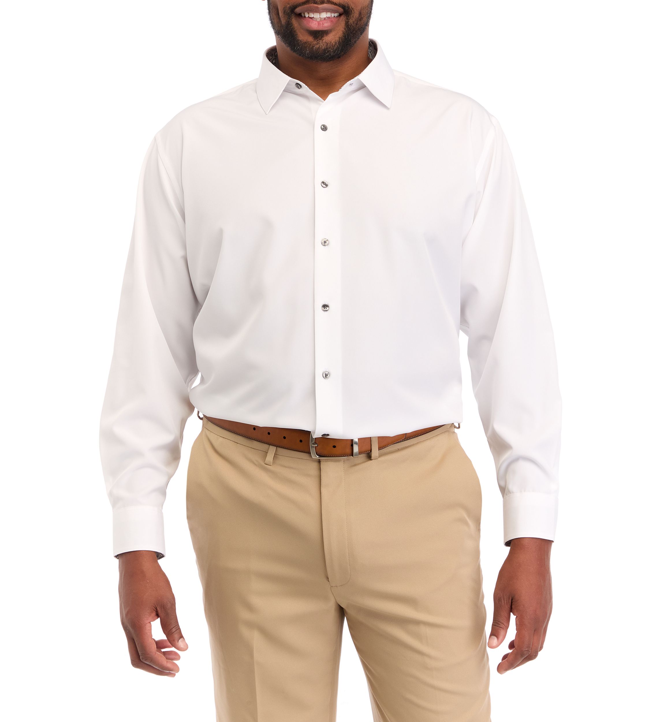 Mens Tall Stretch Solid Contrast Shirt