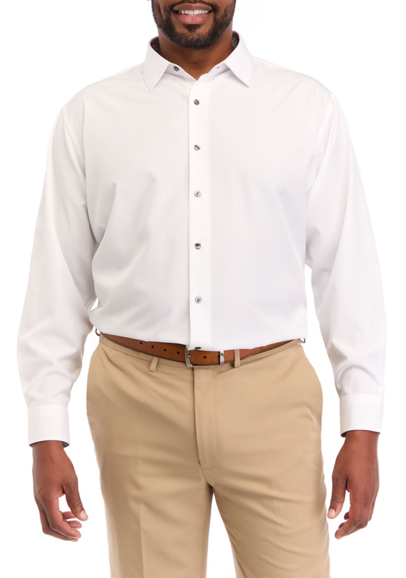 Mens Tall Stretch Solid Contrast Shirt