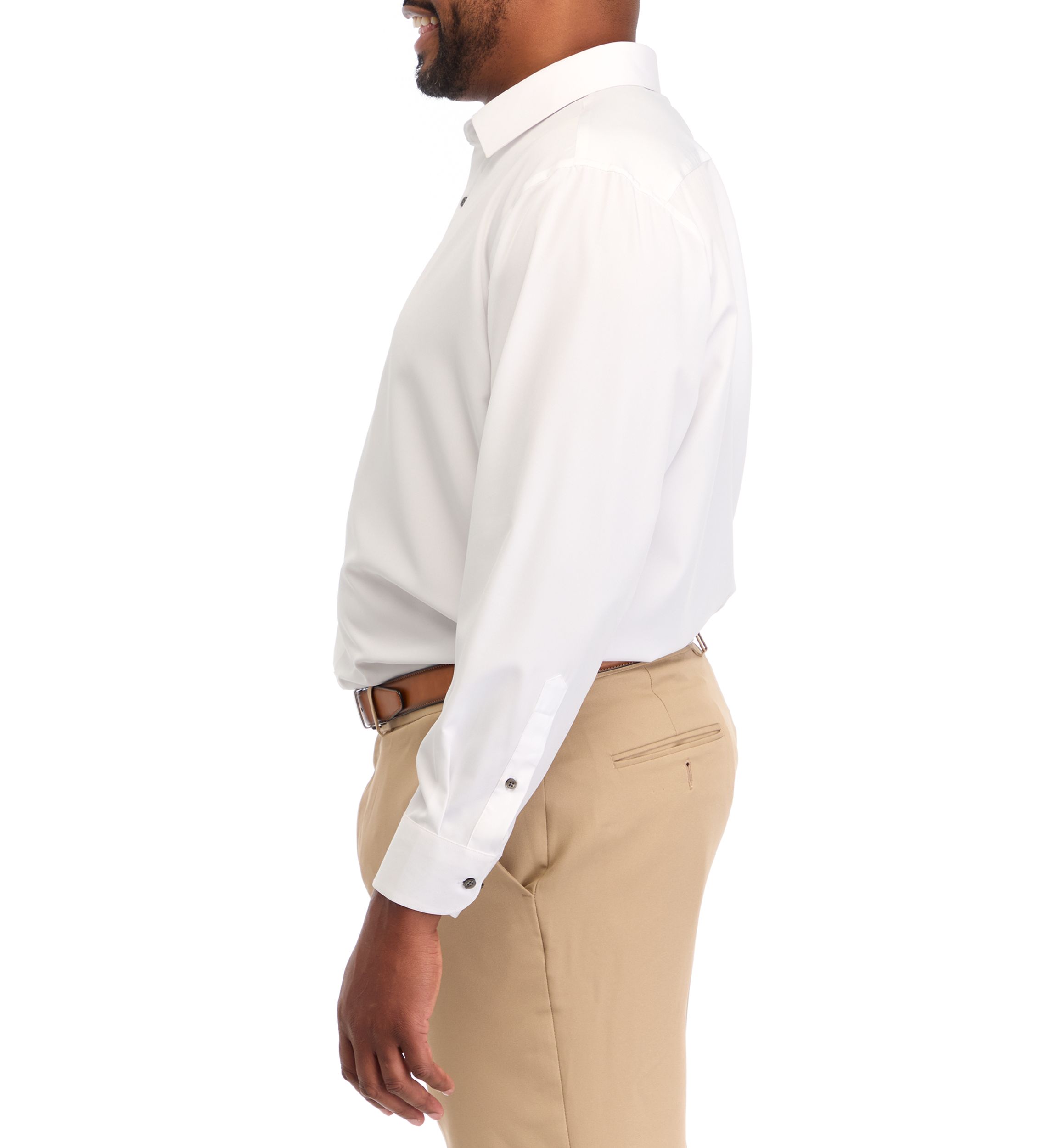 Mens Tall Stretch Solid Contrast Shirt