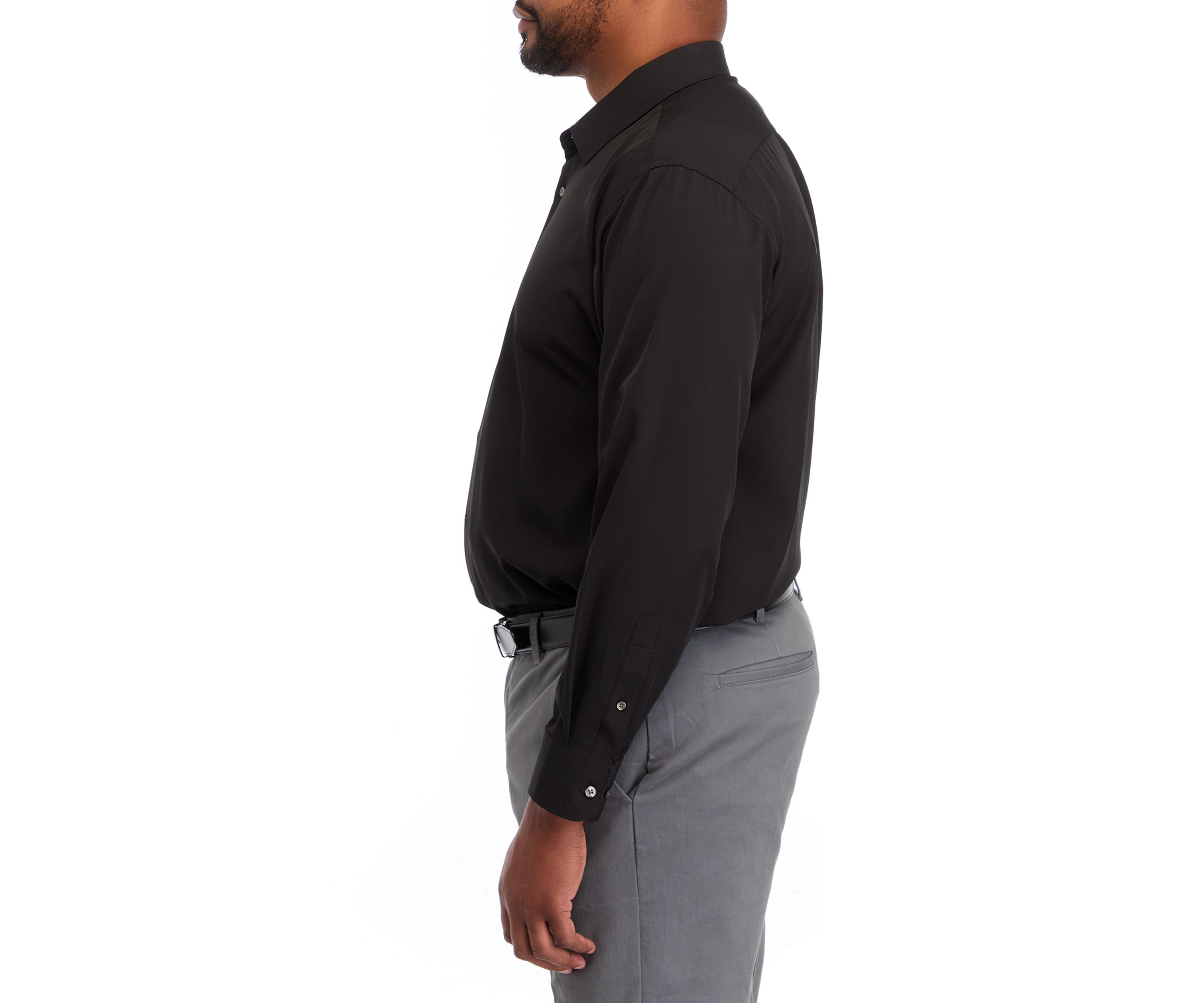 Big & Tall Stretch Solid Contrast Shirt