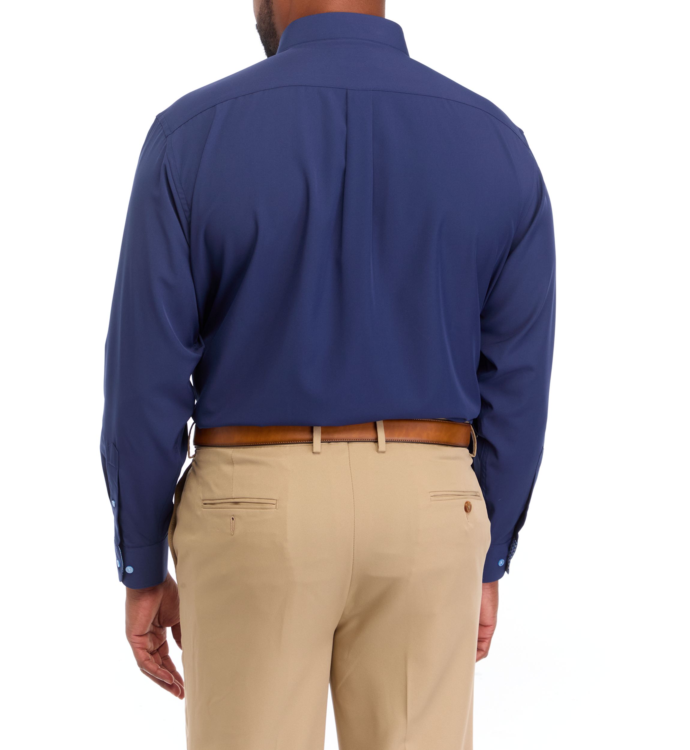 Big & Tall Stretch Solid Contrast Shirt