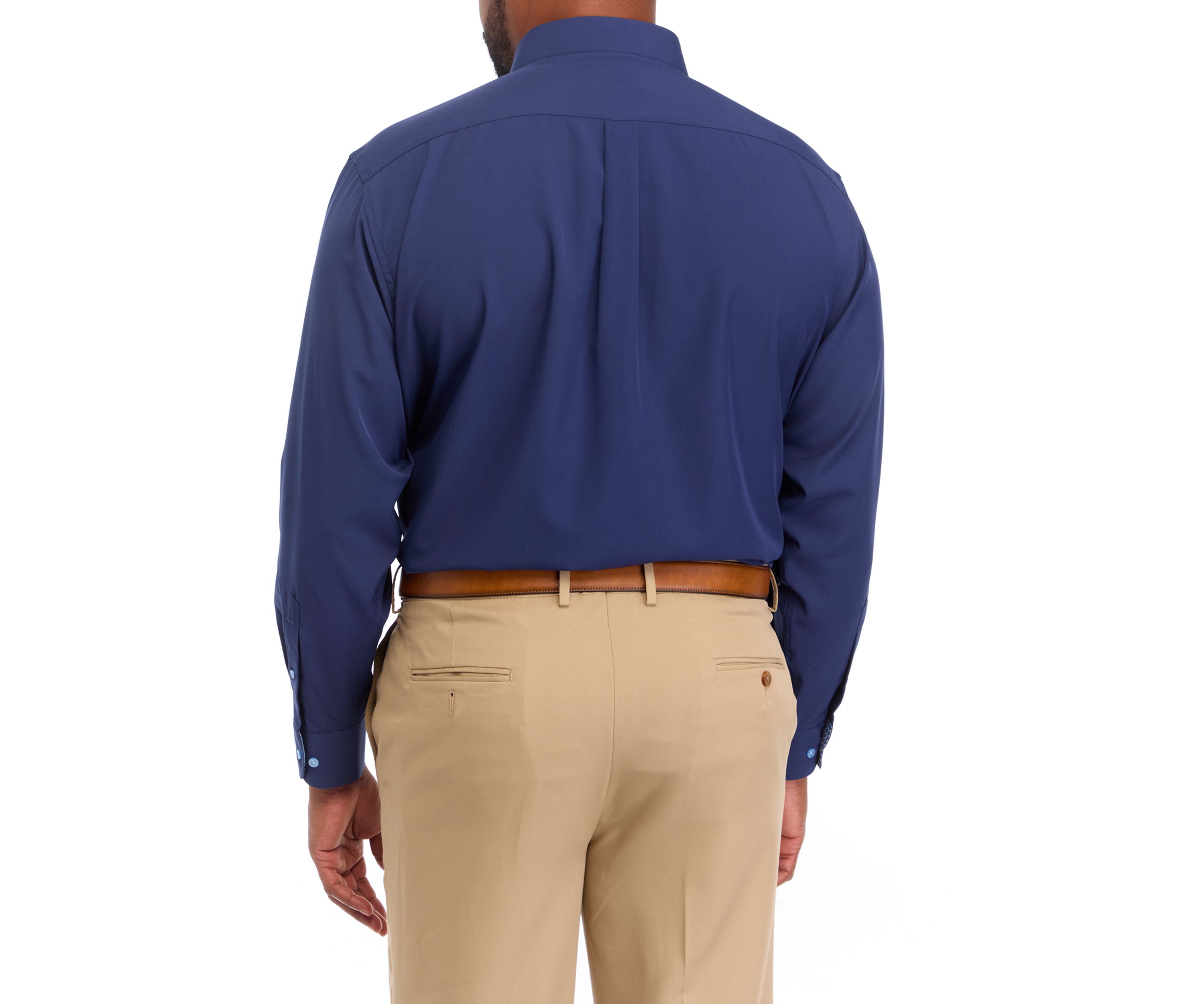 Big & Tall Stretch Solid Contrast Shirt
