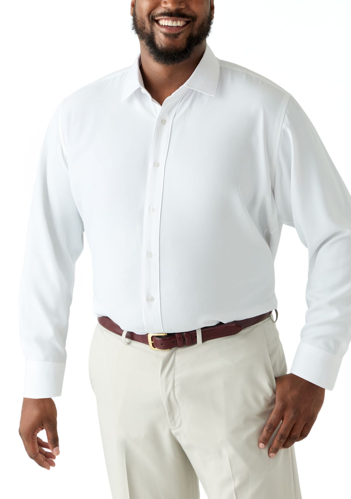 Big & Tall Twill Solid Performance Dress Shirt 