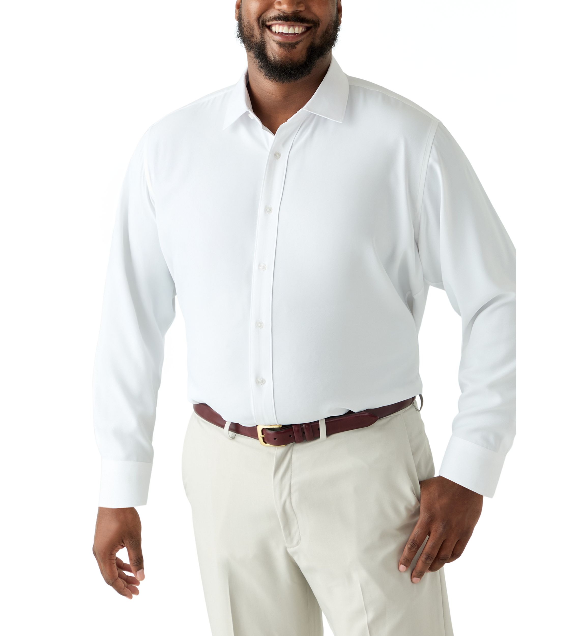 Tall Twill Solid Performance Dress Shirt 